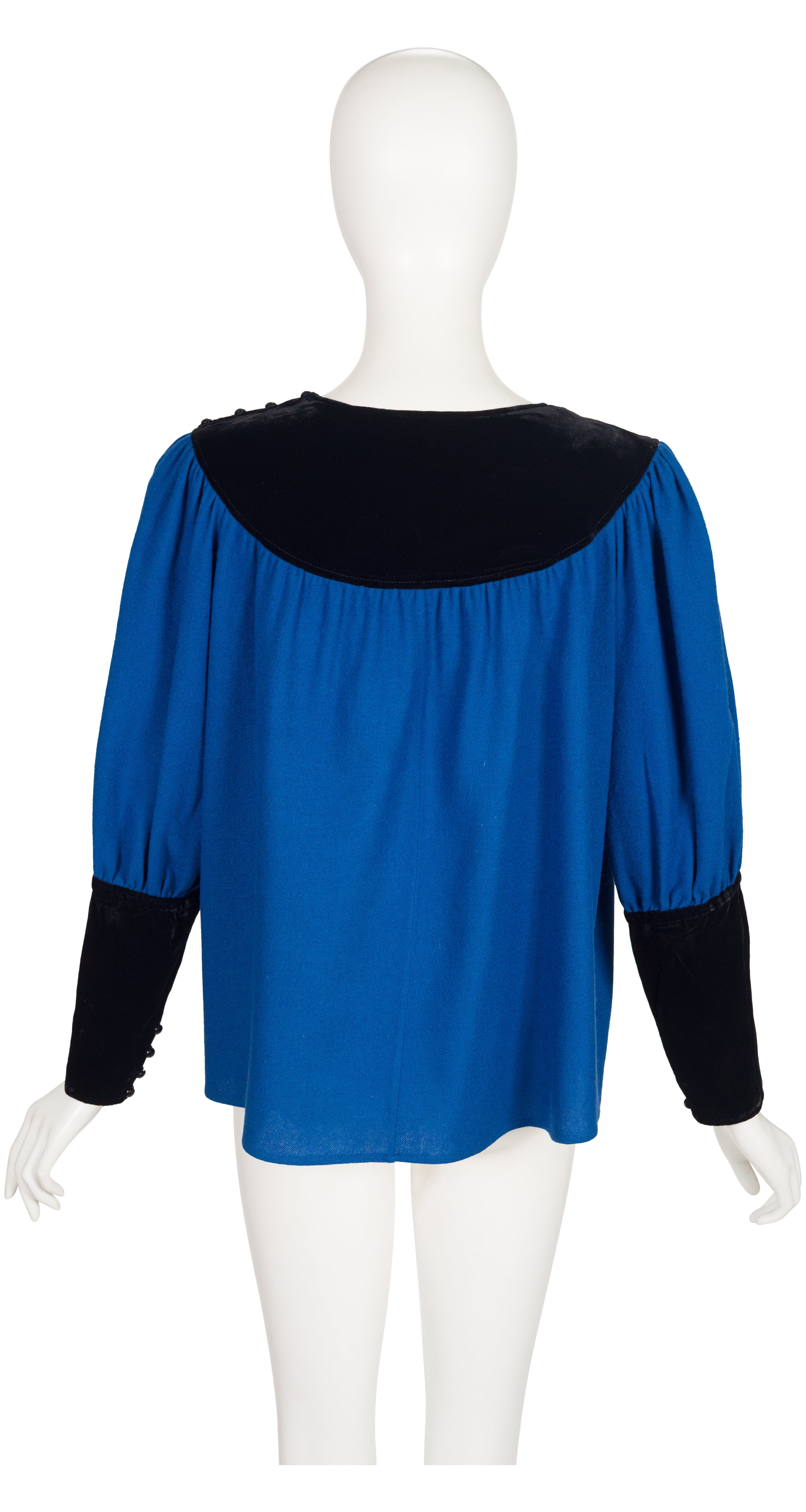 1982-83 F/W Blue Wool & Black Velvet Top