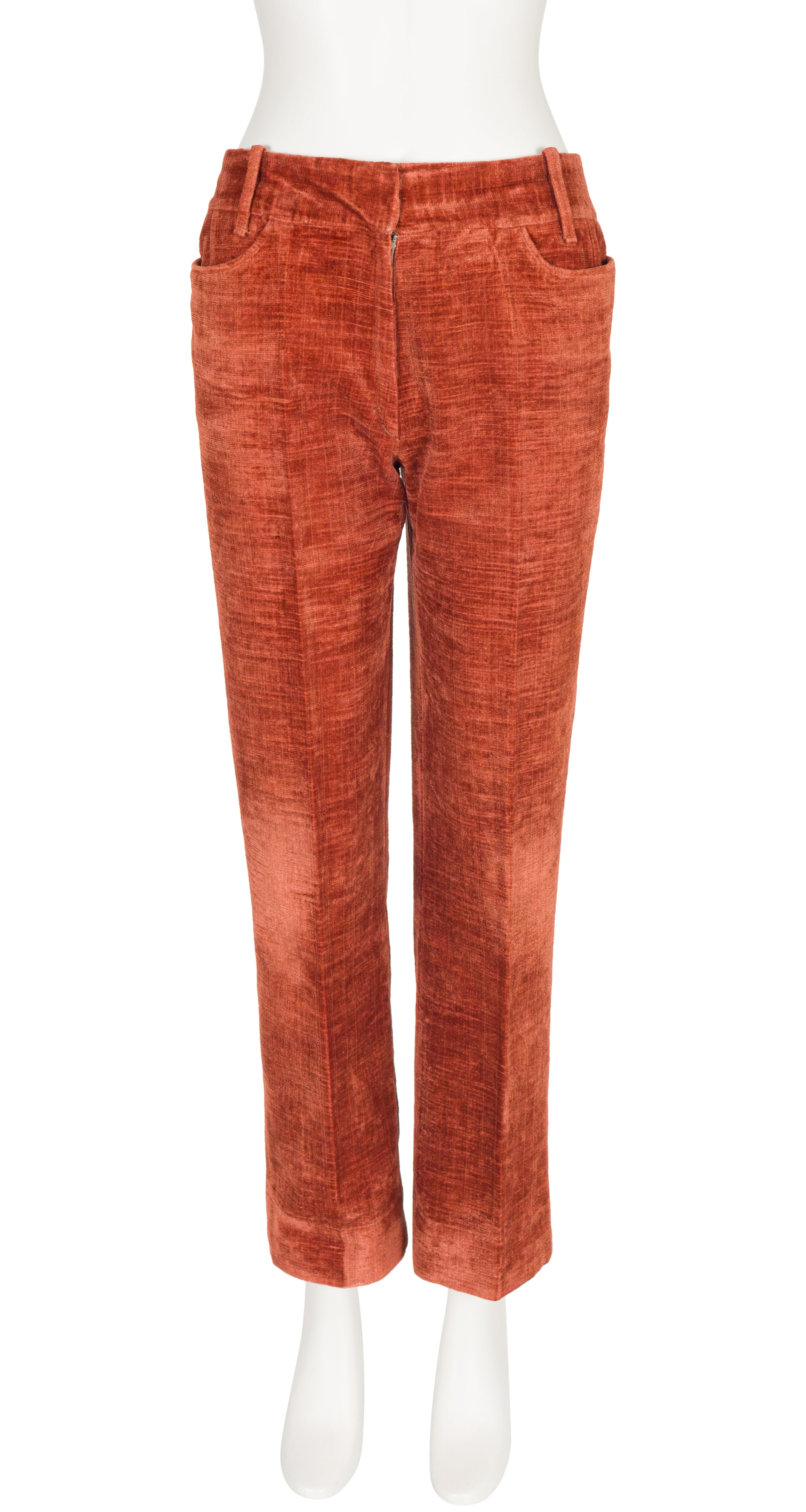 1960s Rust Chenille Straight-Leg Trousers