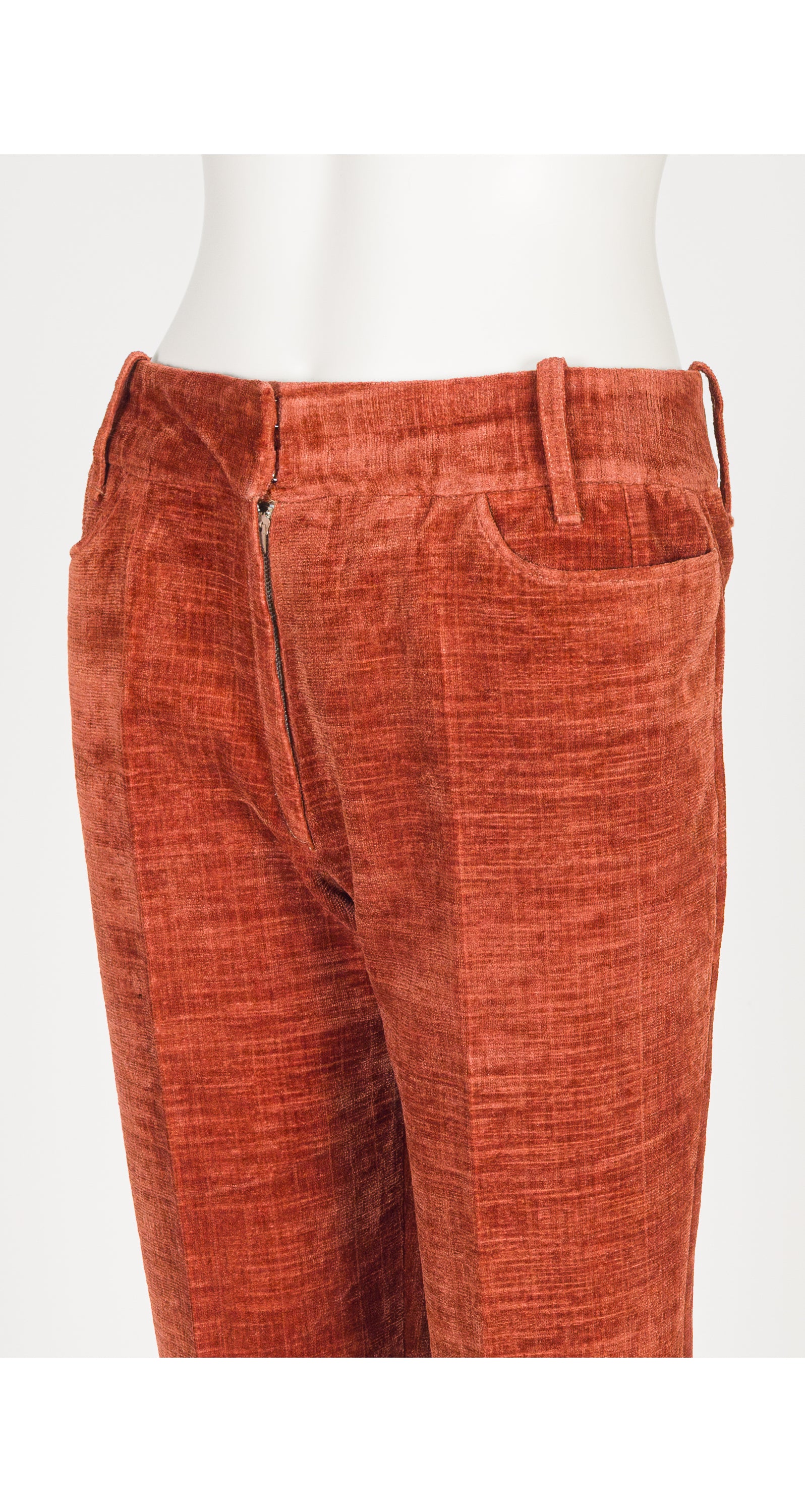 1960s Rust Chenille Straight-Leg Trousers