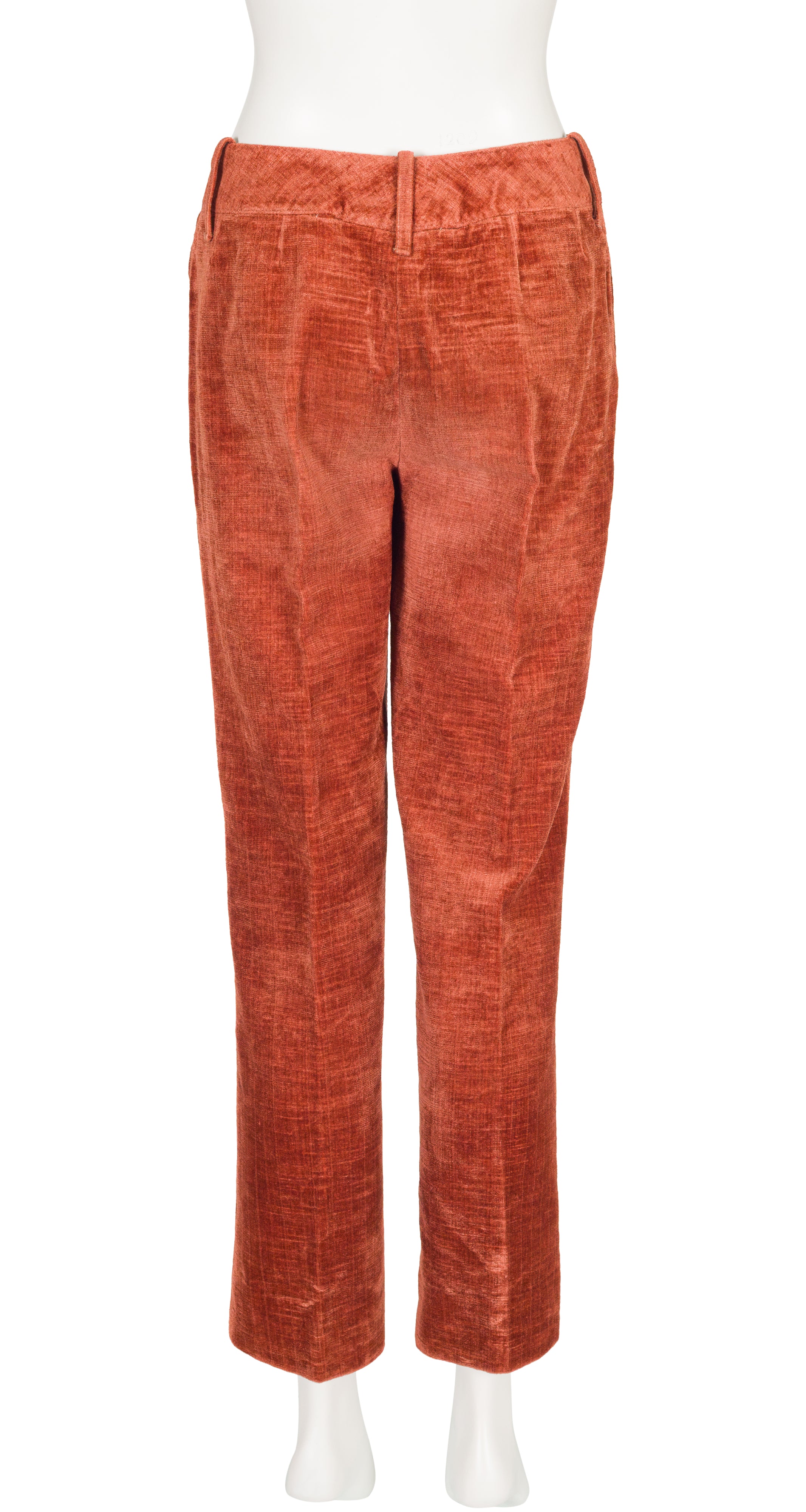 1960s Rust Chenille Straight-Leg Trousers