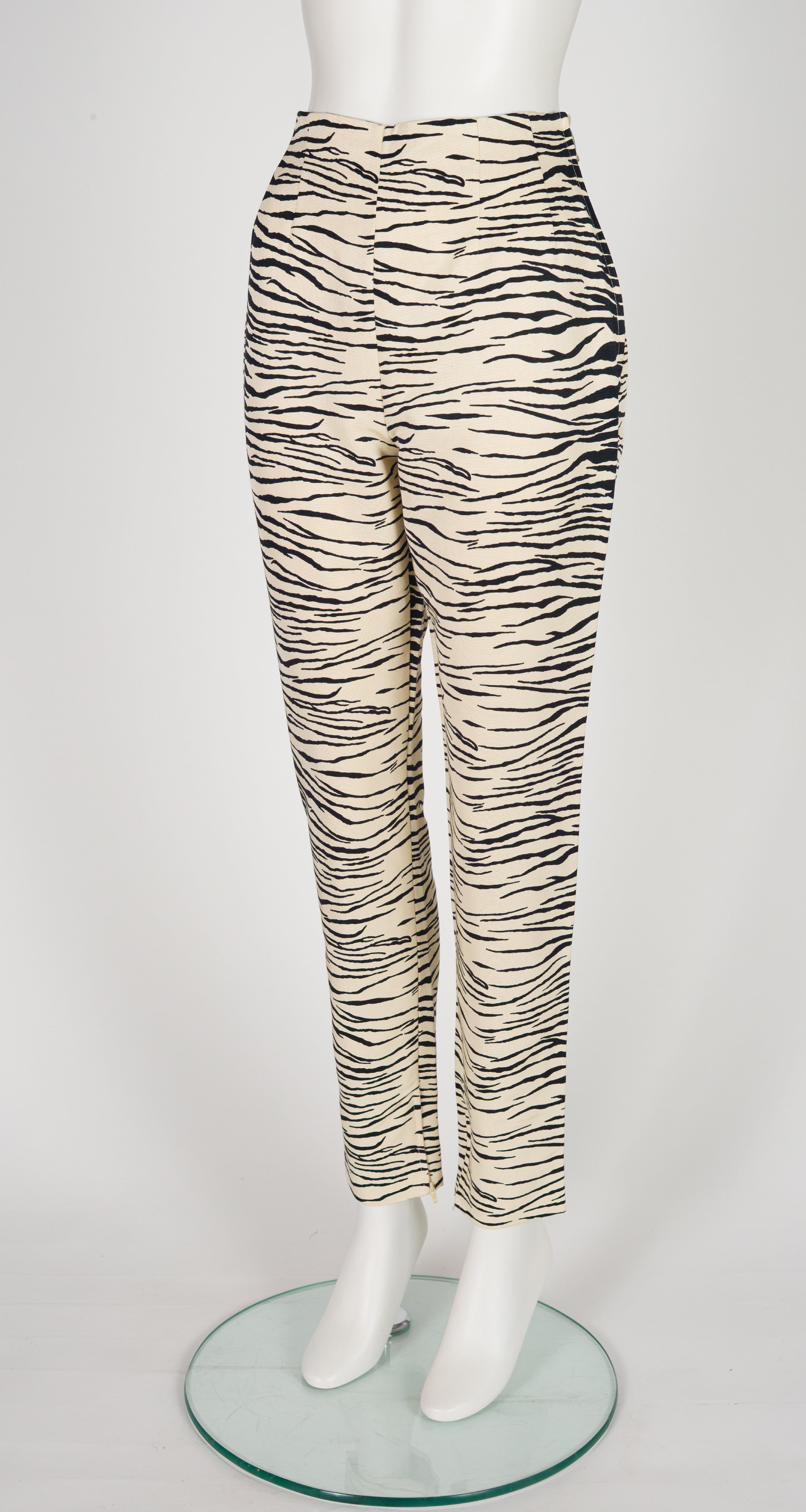 1993 F/W Zebra Print Faille High-Waisted Trousers
