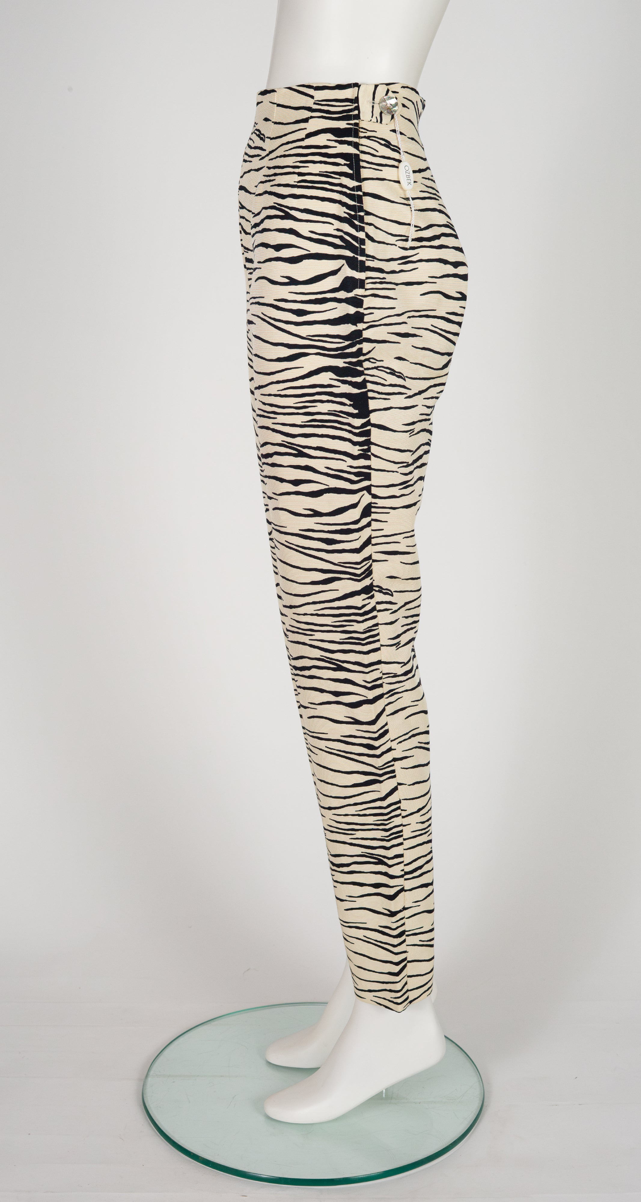 1993 F/W Zebra Print Faille High-Waisted Trousers