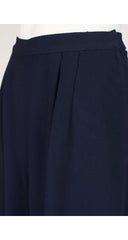 1989 S/S Navy Wool Crepe Wide Leg Culottes