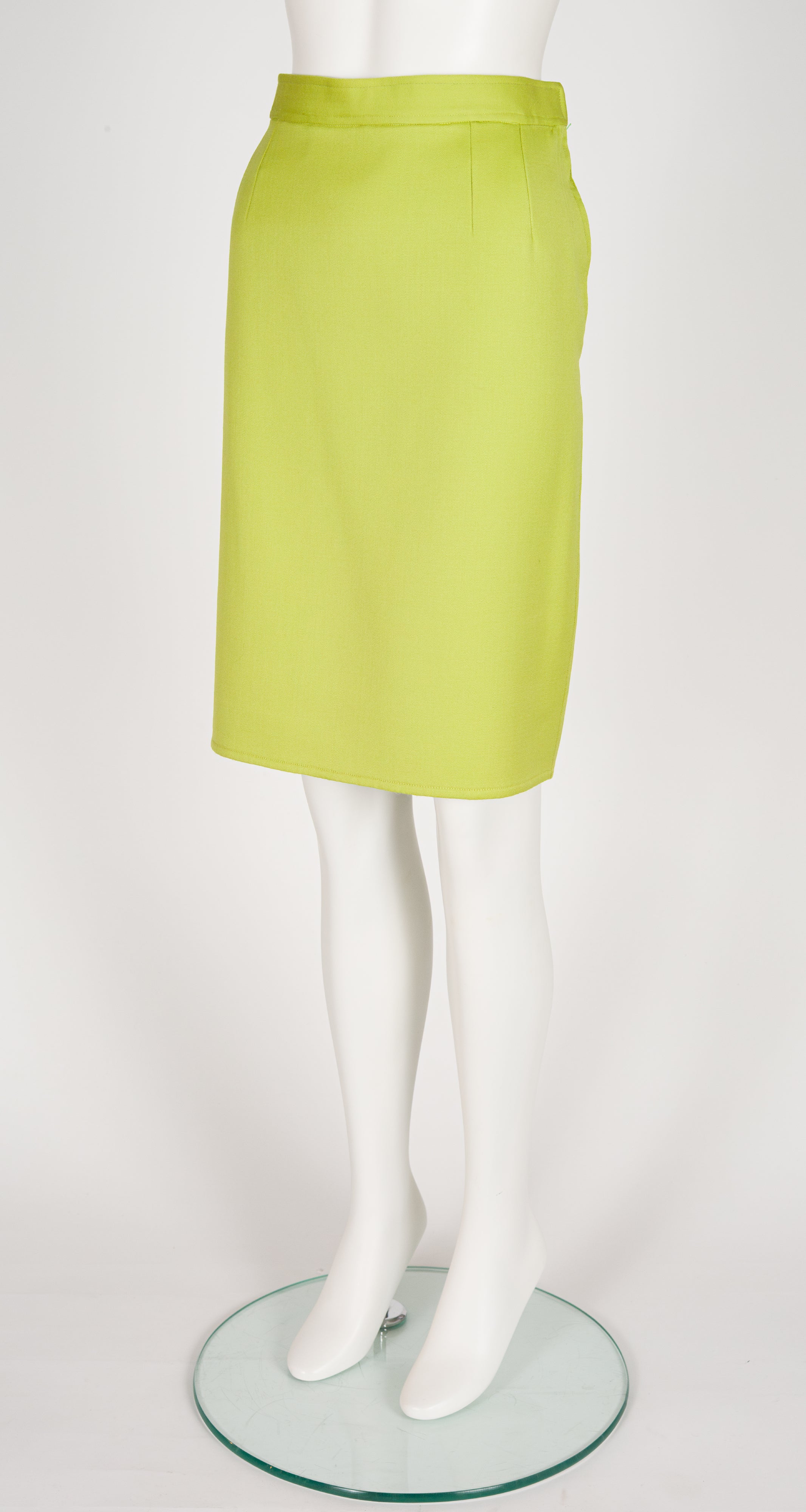 1991 S/S Lime Green Wool Skirt Suit