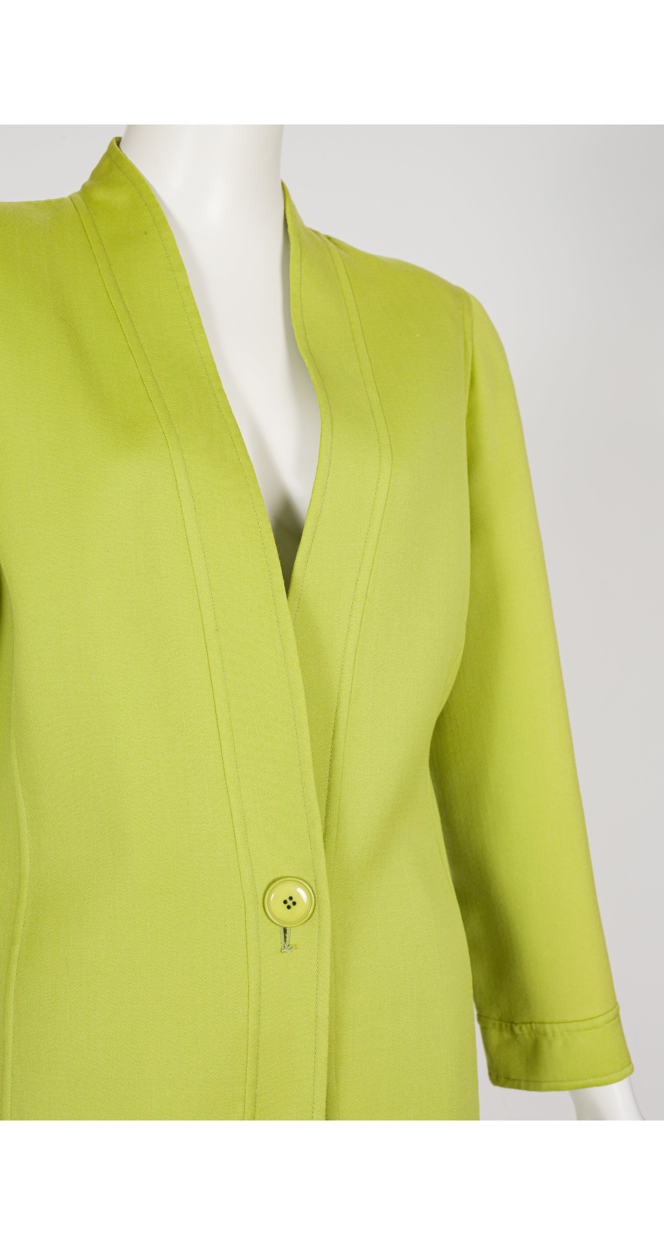 1991 S/S Lime Green Wool Skirt Suit