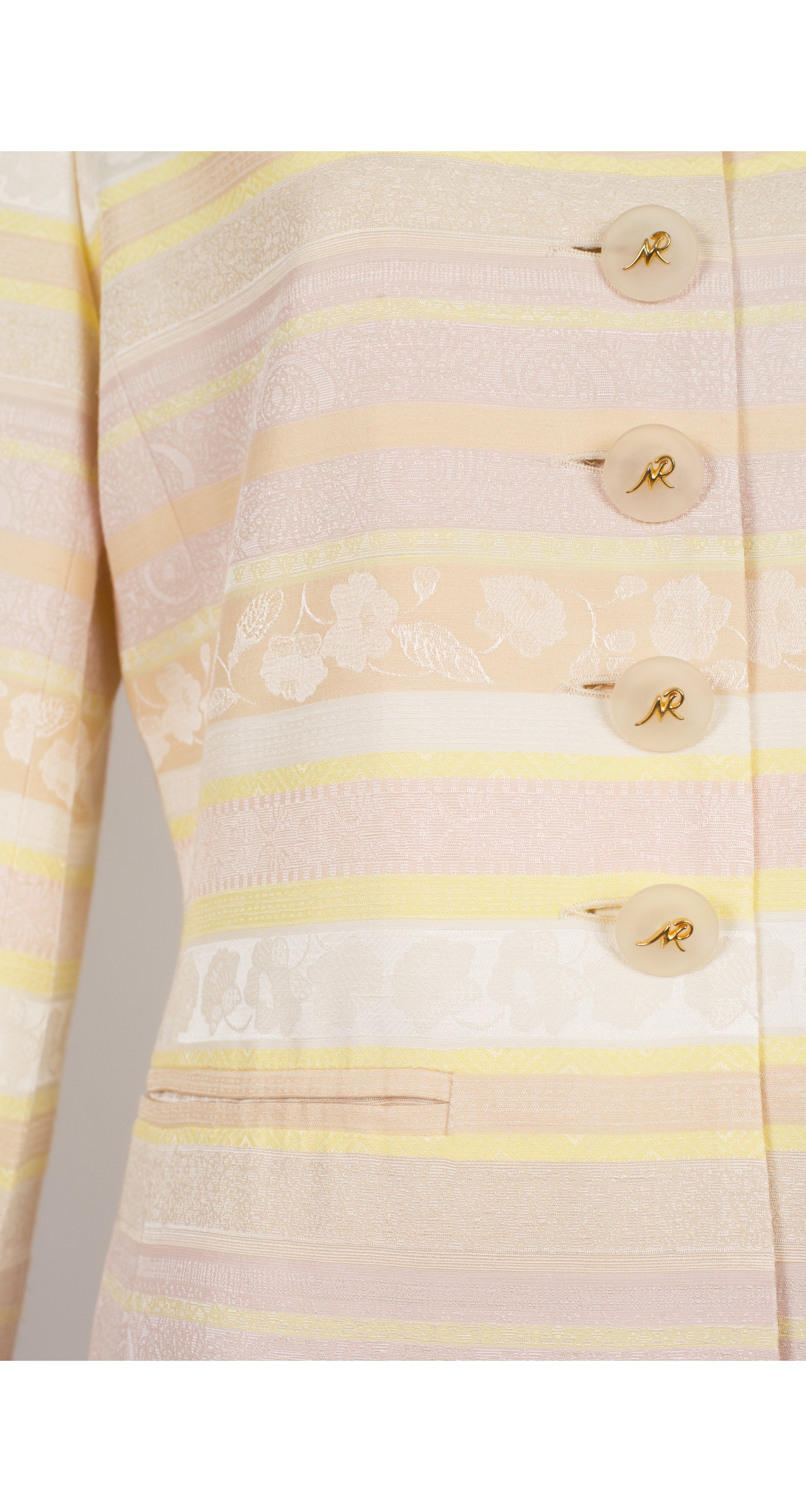 1990s Striped Pastel Jacquard Jacket