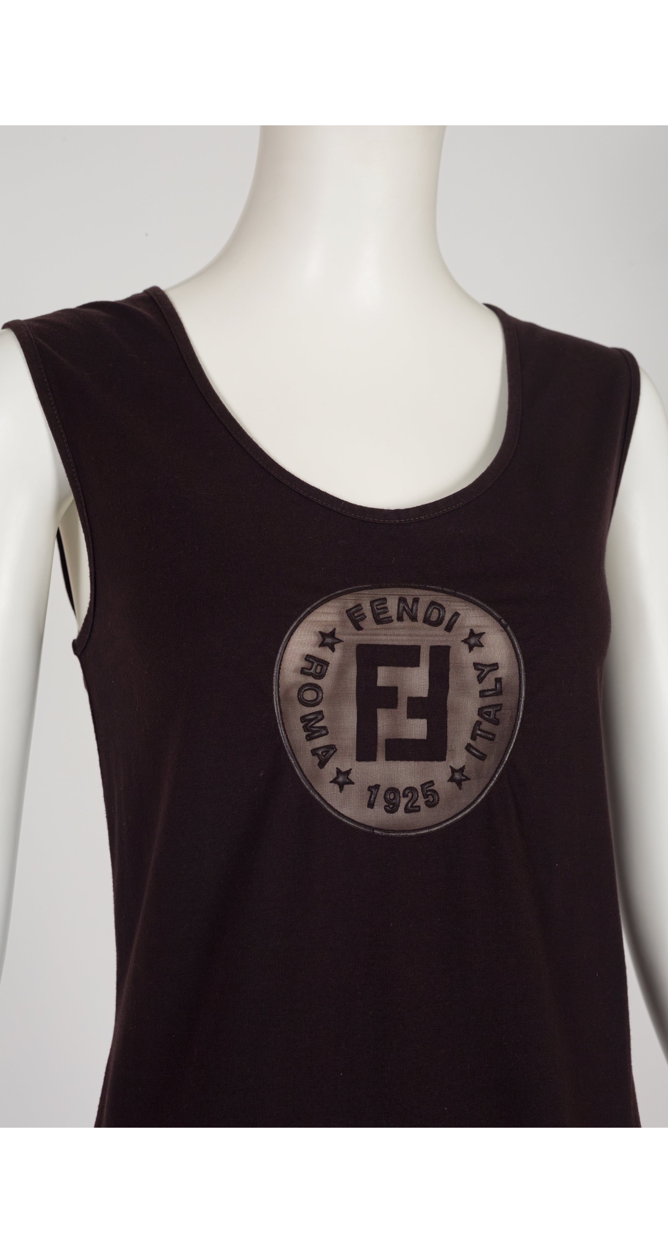 1990s Sheer Logo Inset Black Cotton Jersey Dress