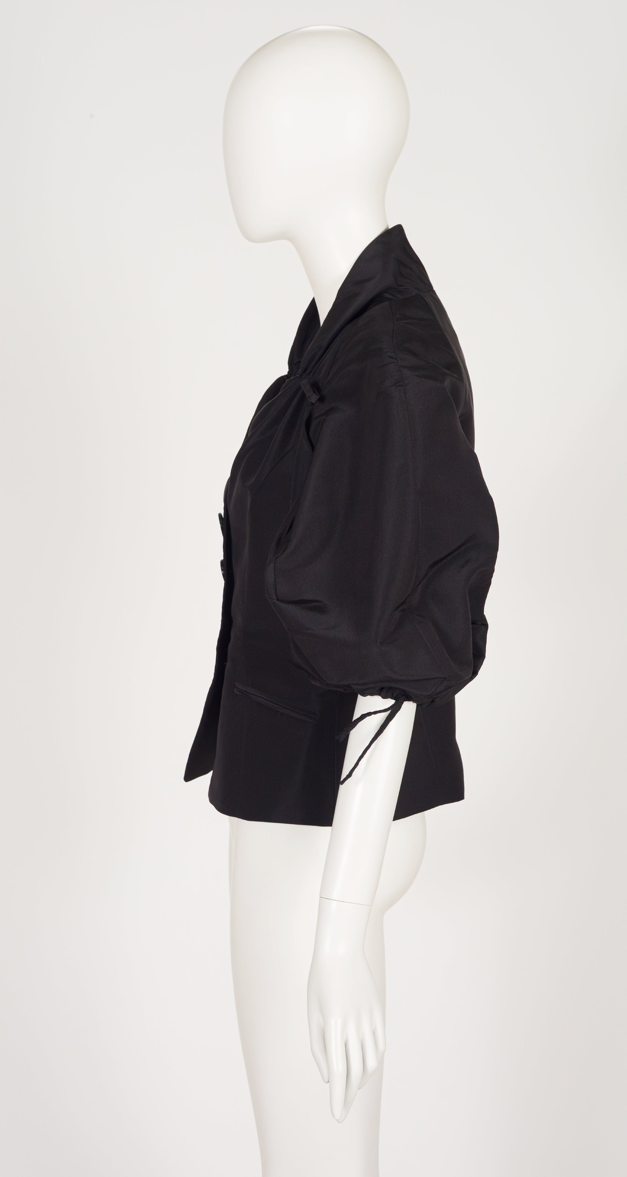 2009 Resort Black Silk Faille Puff Sleeve Jacket