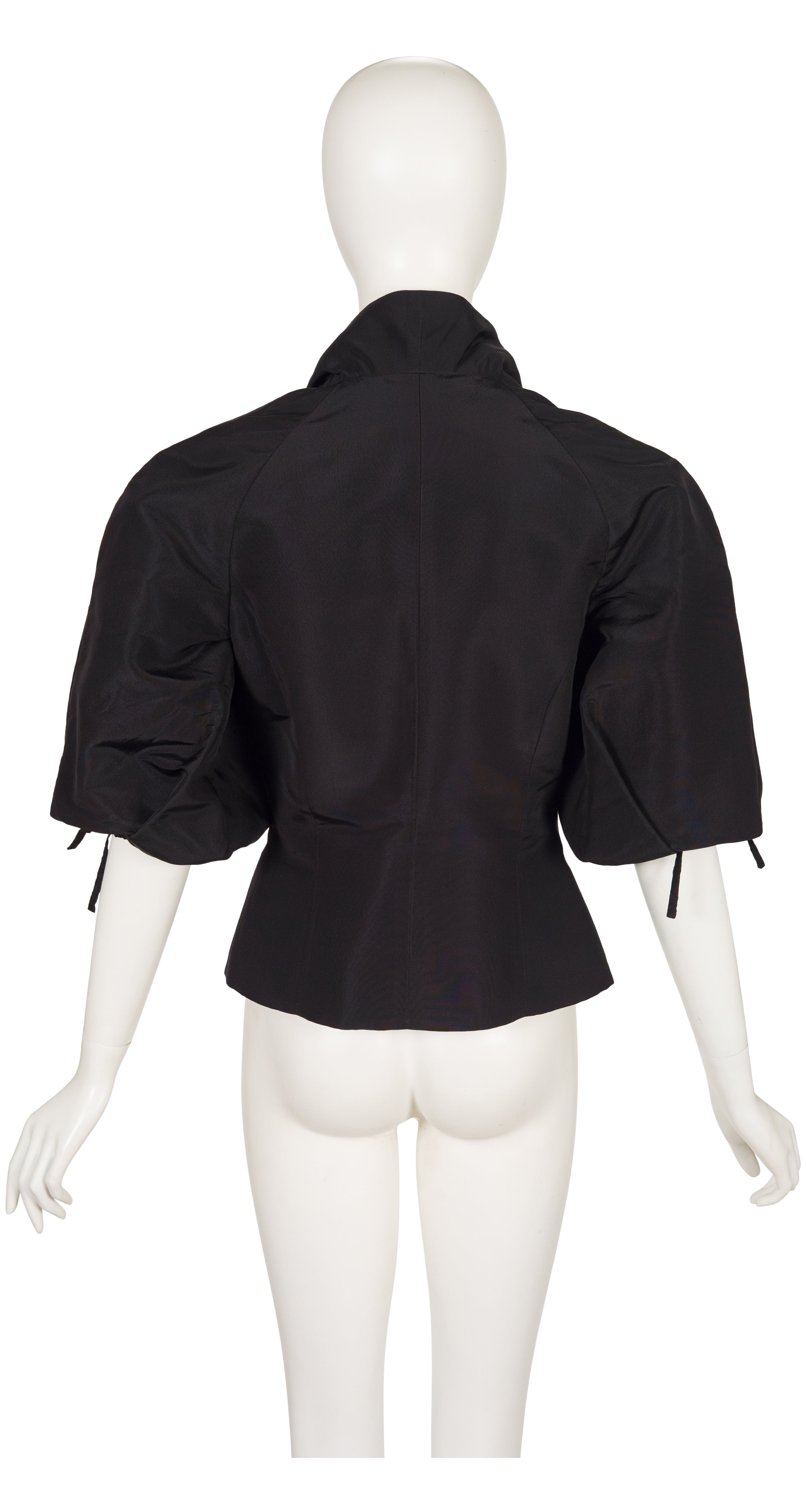 2009 Resort Black Silk Faille Puff Sleeve Jacket