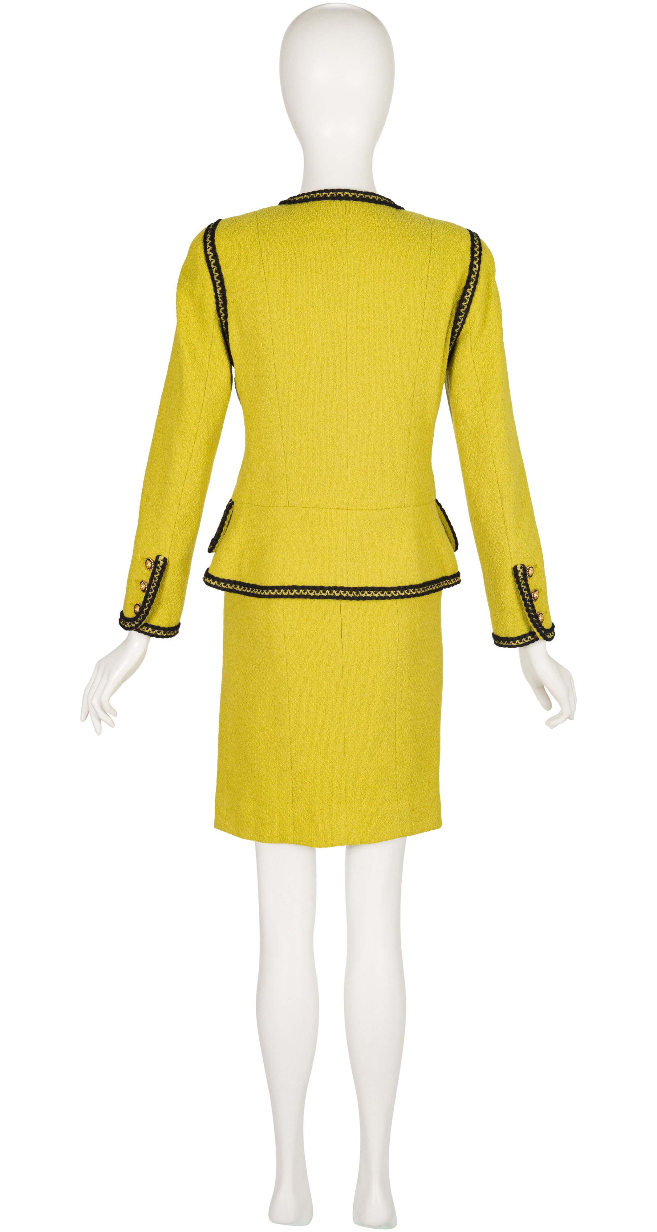 1991-92 F/W Chartreuse Wool Bouclé Double-Breasted Skirt Suit
