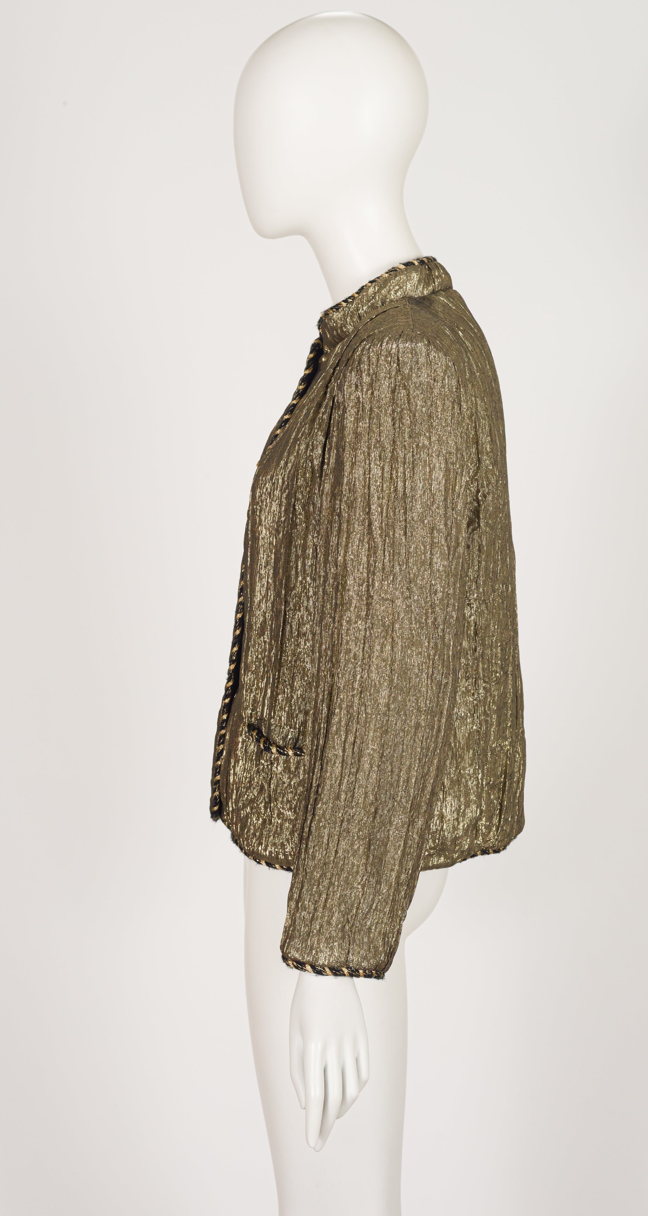 1979-80 F/W Gold Silk Lamé Braided Trim Jacket