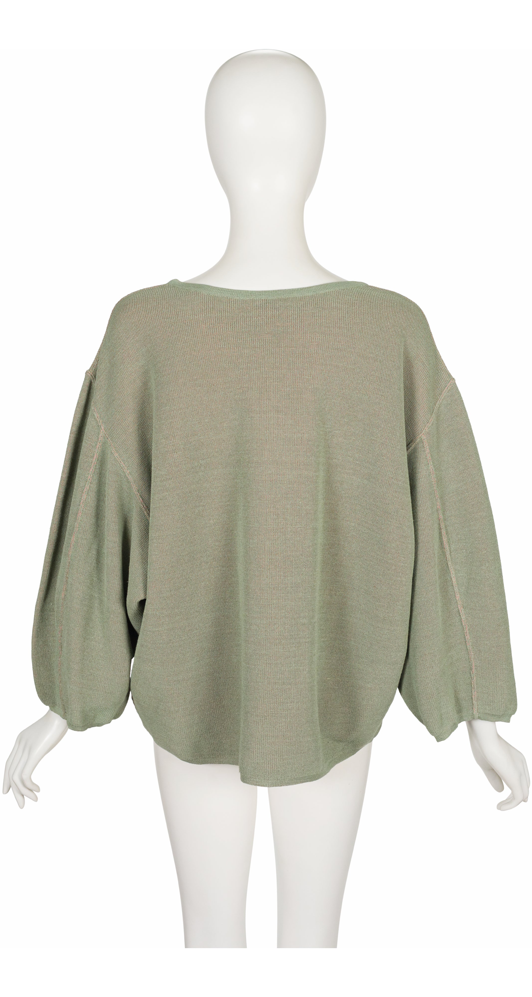 1985 S/S Sage Linen Knit Slouchy Sweater