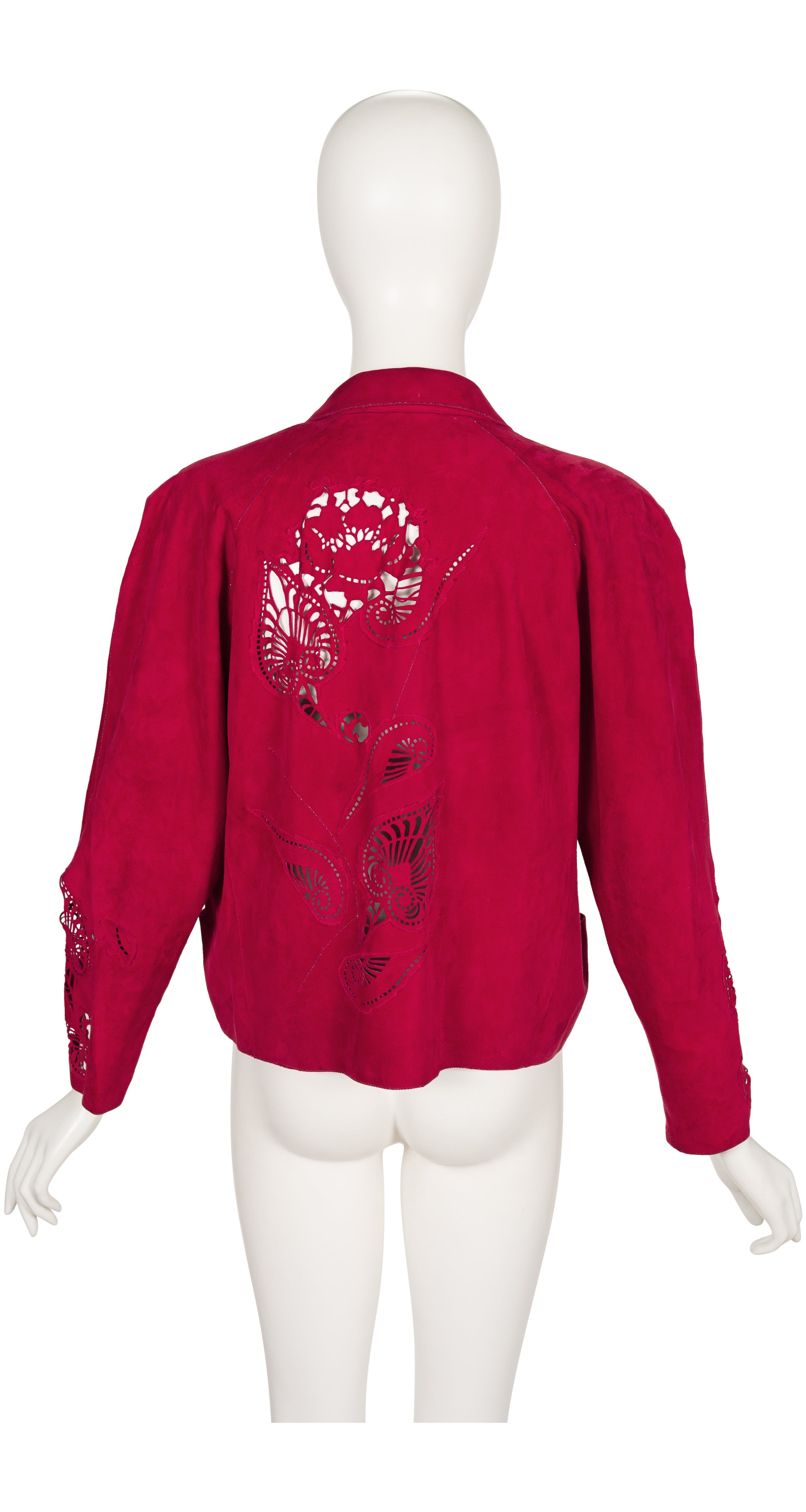 1980s Laser-Cut Red Suede Light Jacket