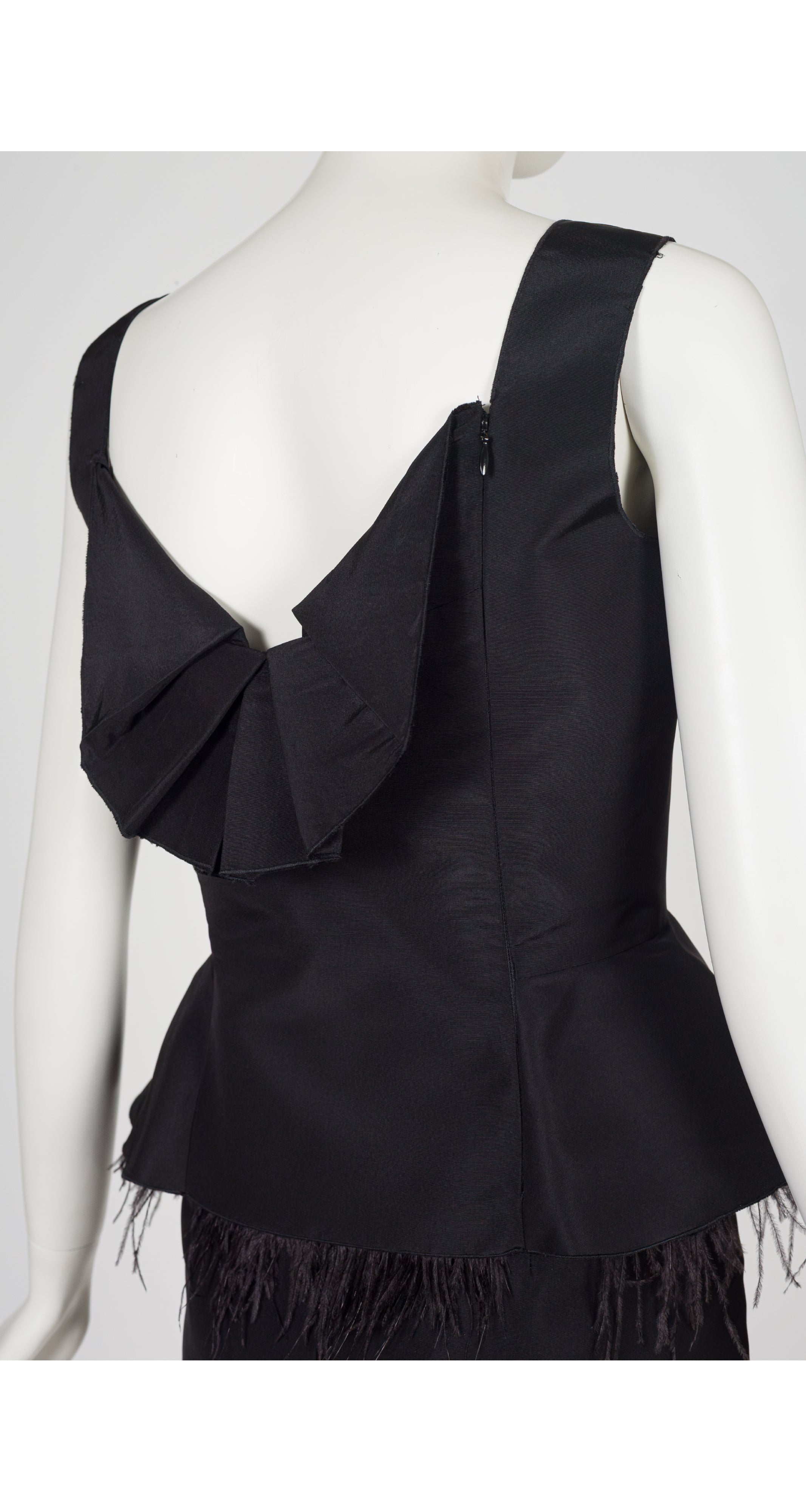 2008 Resort Black Silk Faille Ostrich Feather Trim Cocktail Set