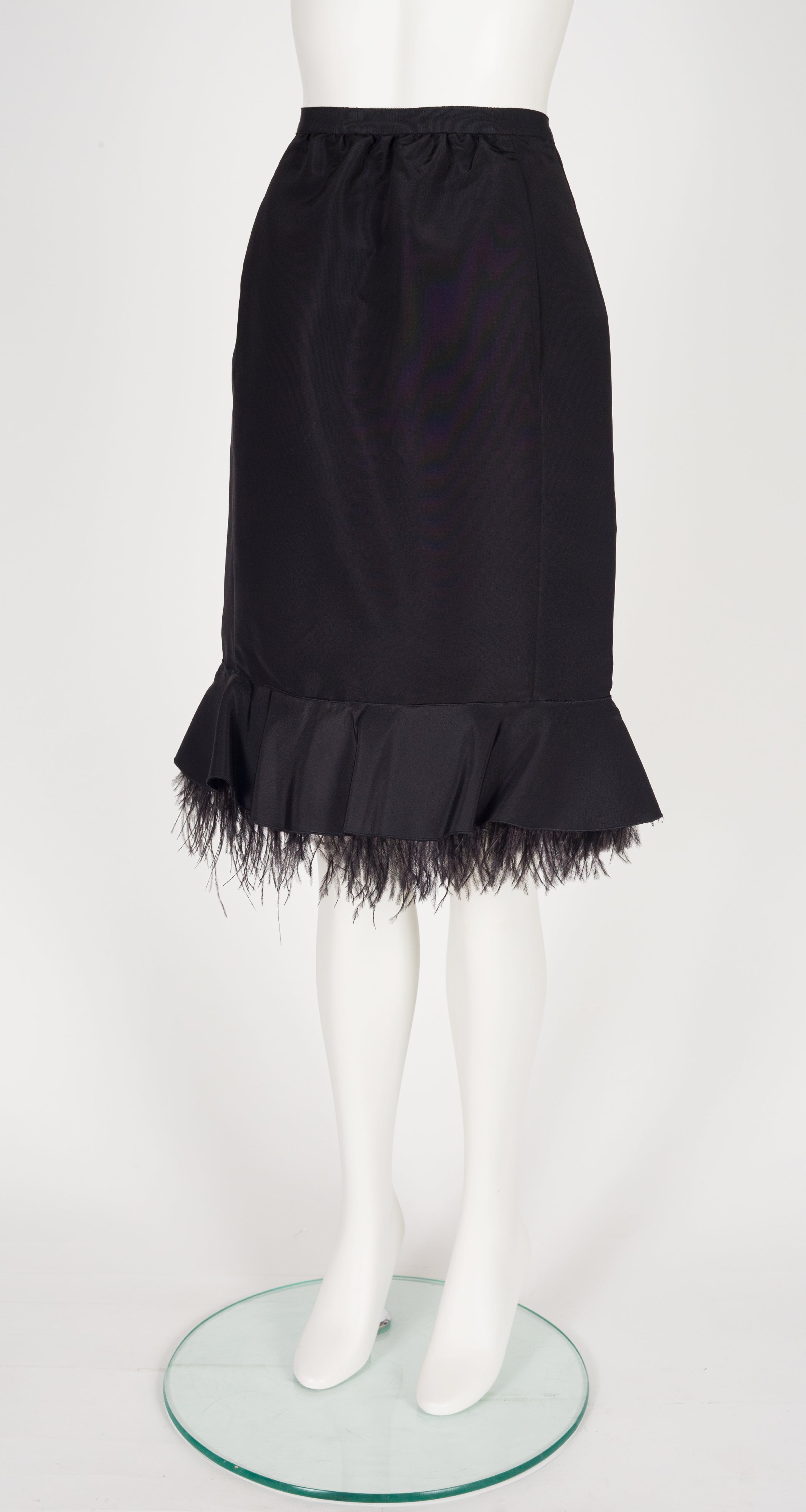 2008 Resort Black Silk Faille Ostrich Feather Trim Cocktail Set