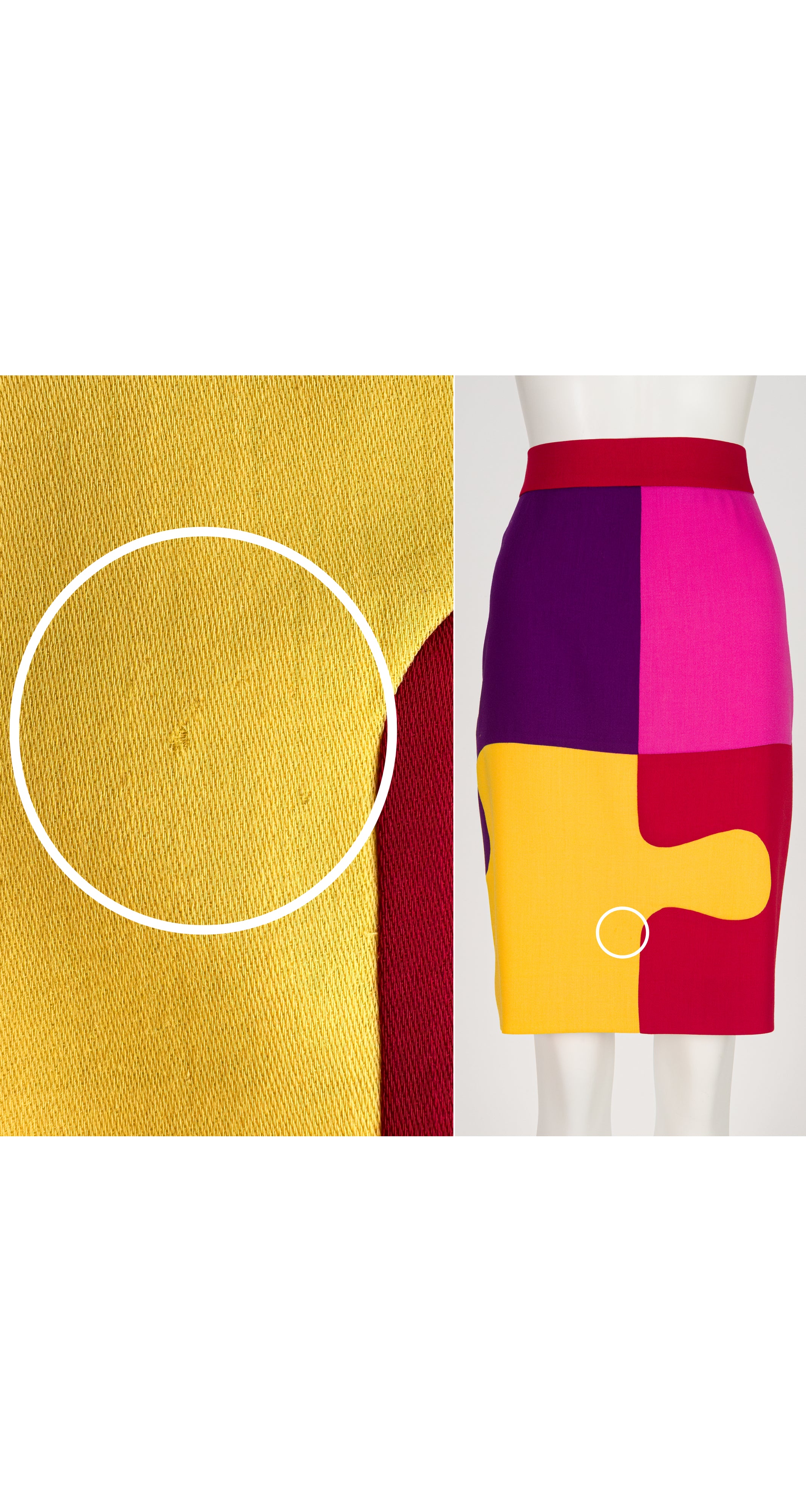 1991-92 F/W Jigsaw Puzzle Piece Wool Pencil Skirt