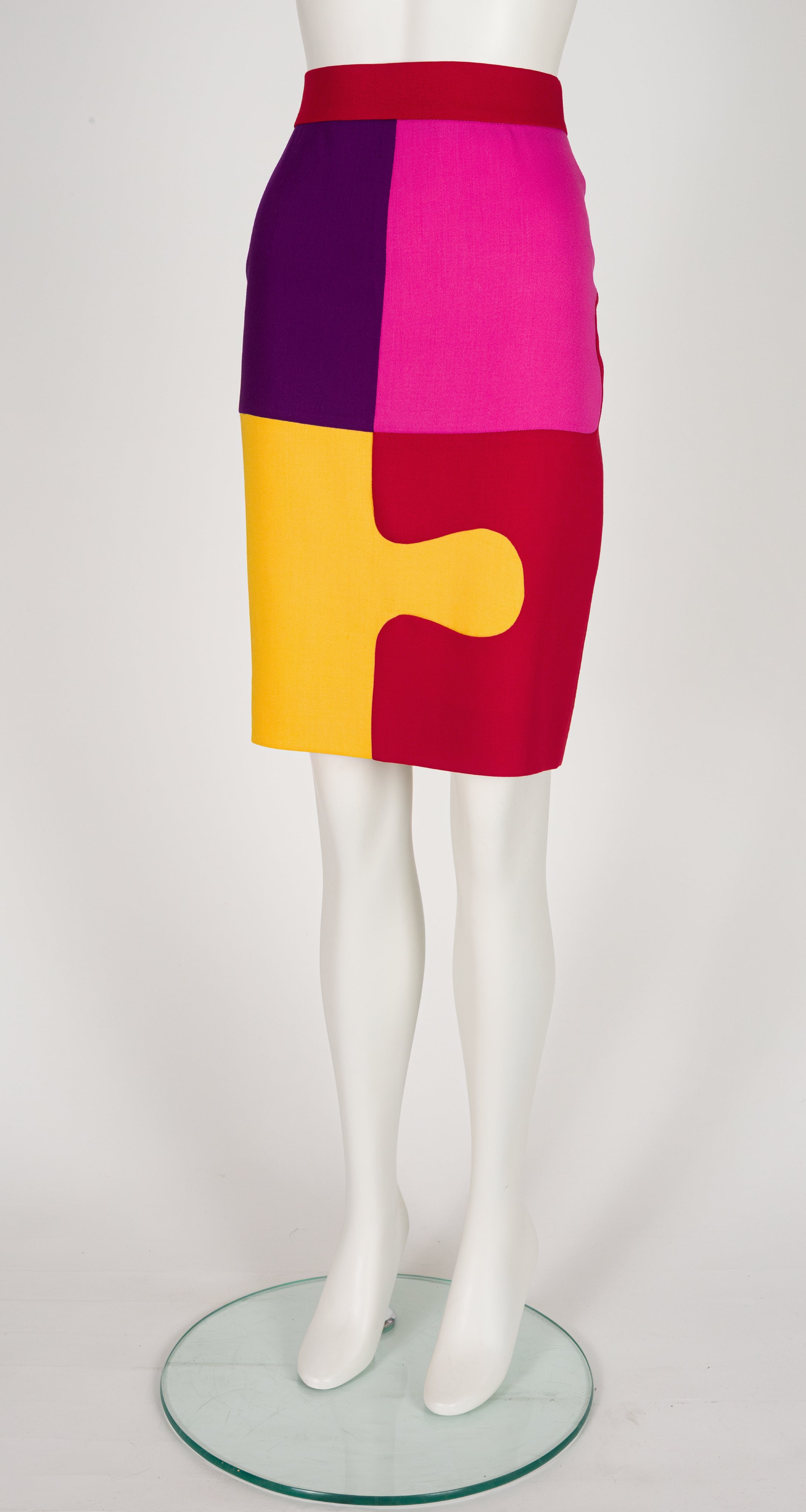 1991-92 F/W Jigsaw Puzzle Piece Wool Pencil Skirt