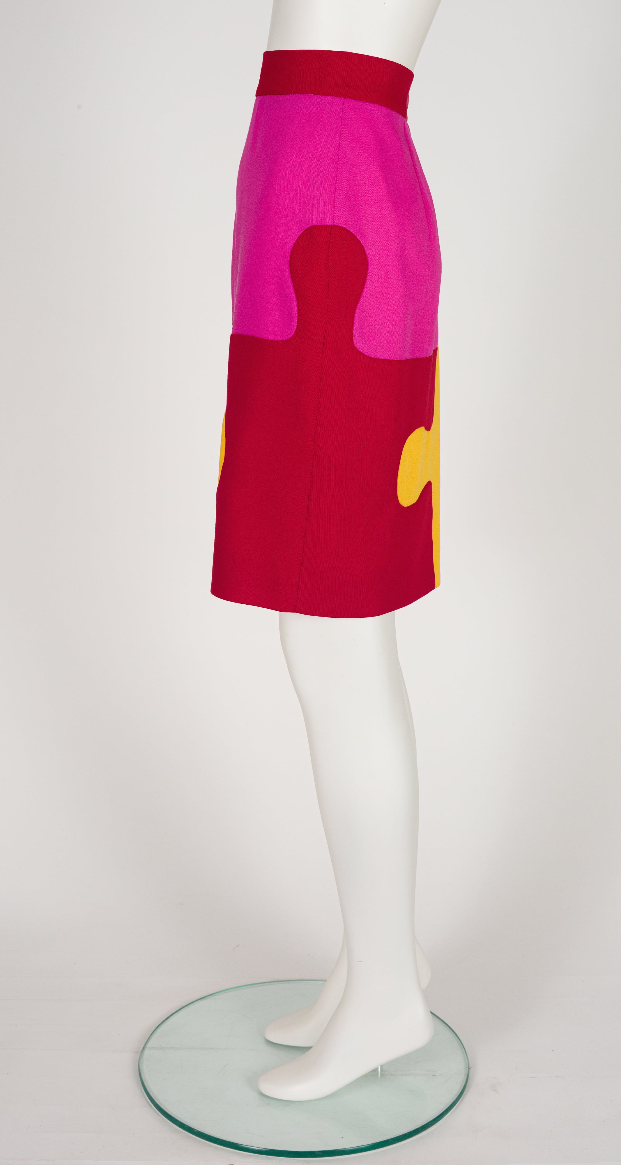 1991-92 F/W Jigsaw Puzzle Piece Wool Pencil Skirt