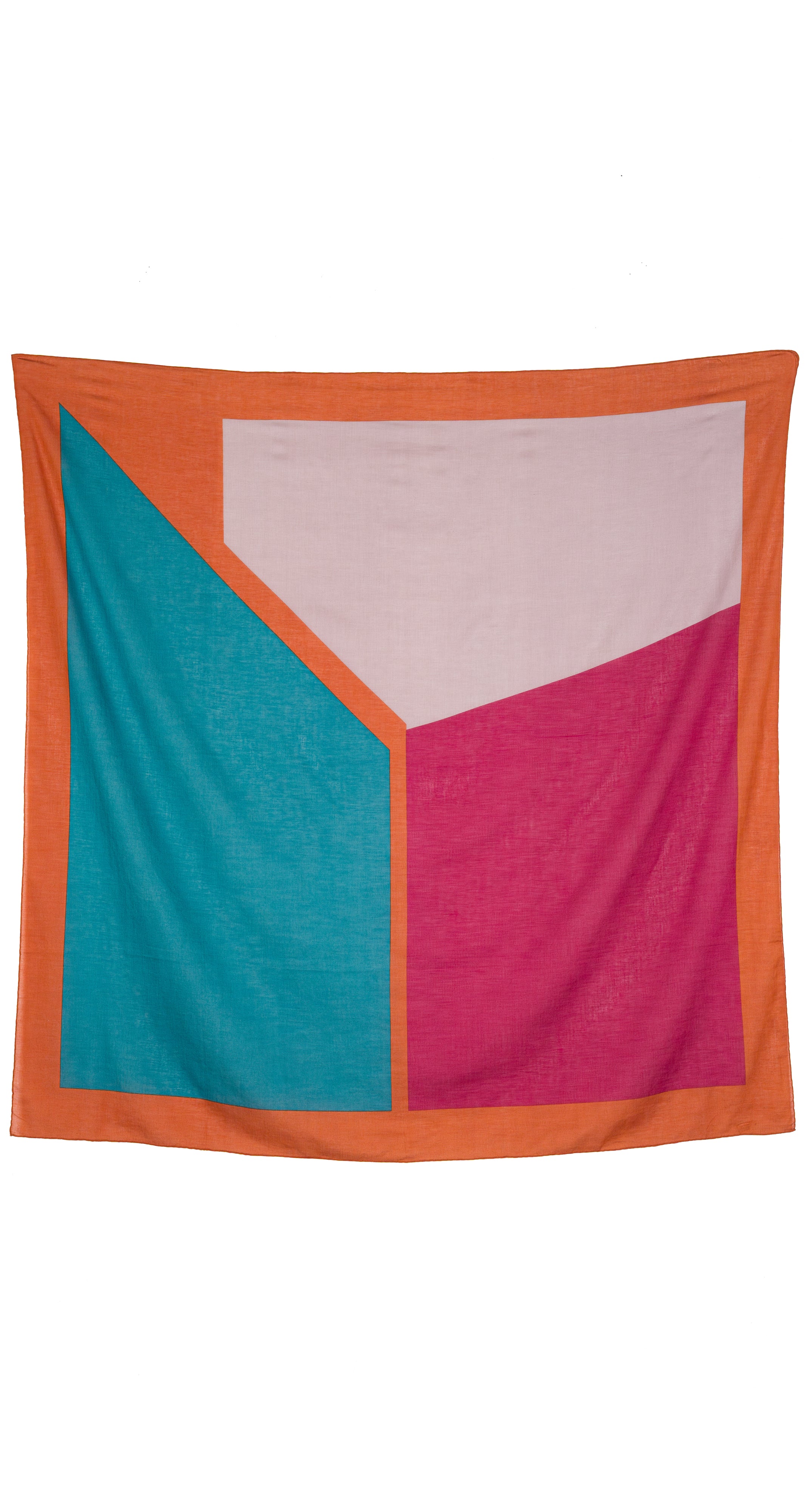 1980s Color Block Cotton Beach Pareo Wrap