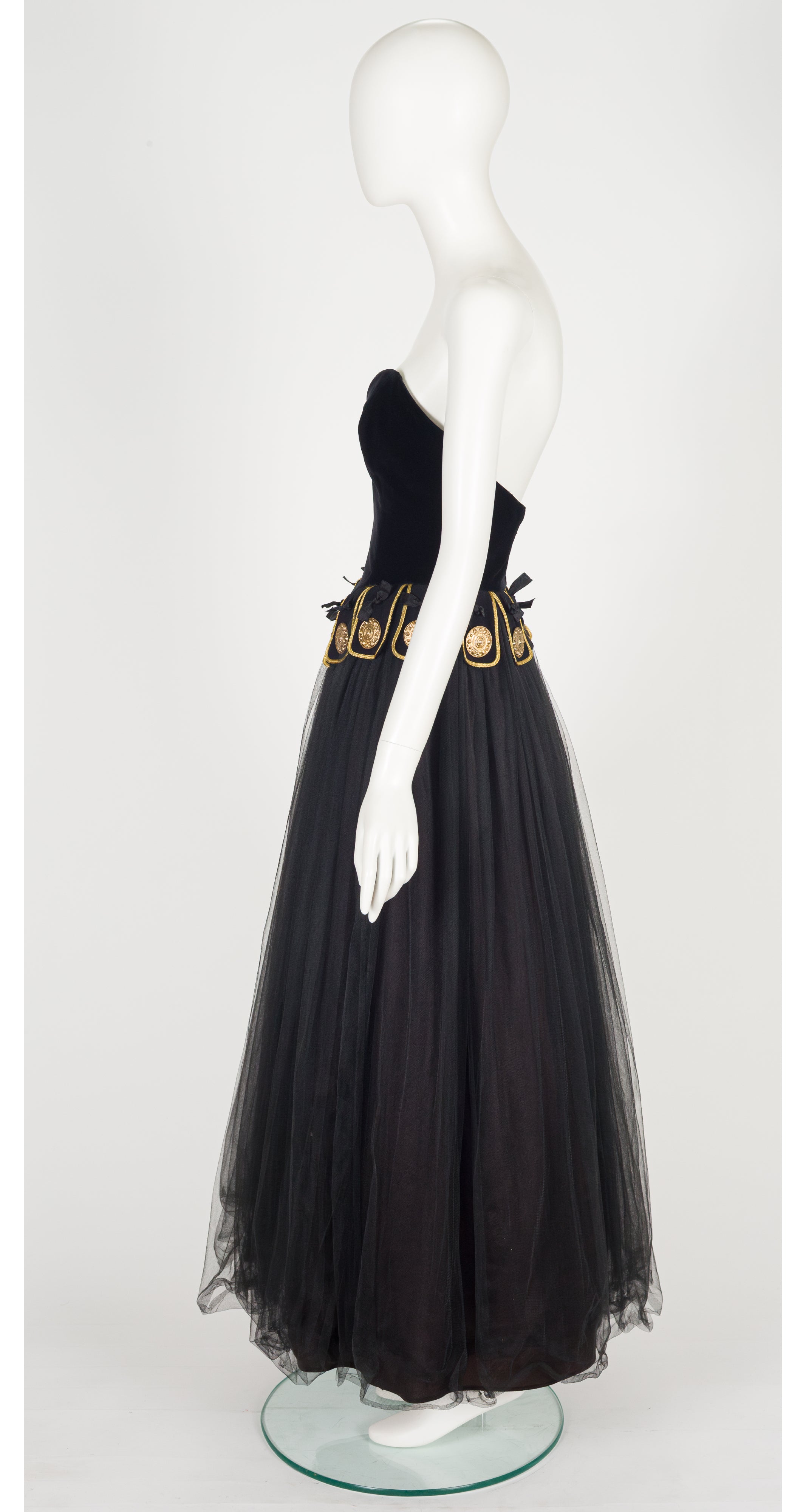 1990-91 F/W Roman Centurion Black Bustier Evening Gown
