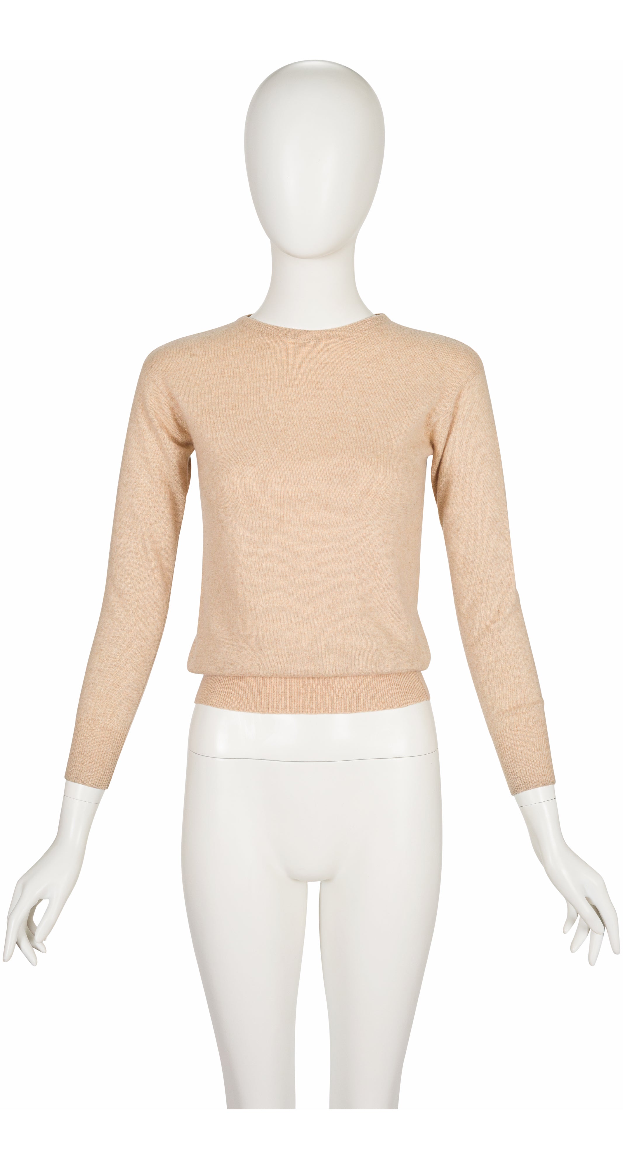 1970s Light Beige Cashmere Pullover Sweater