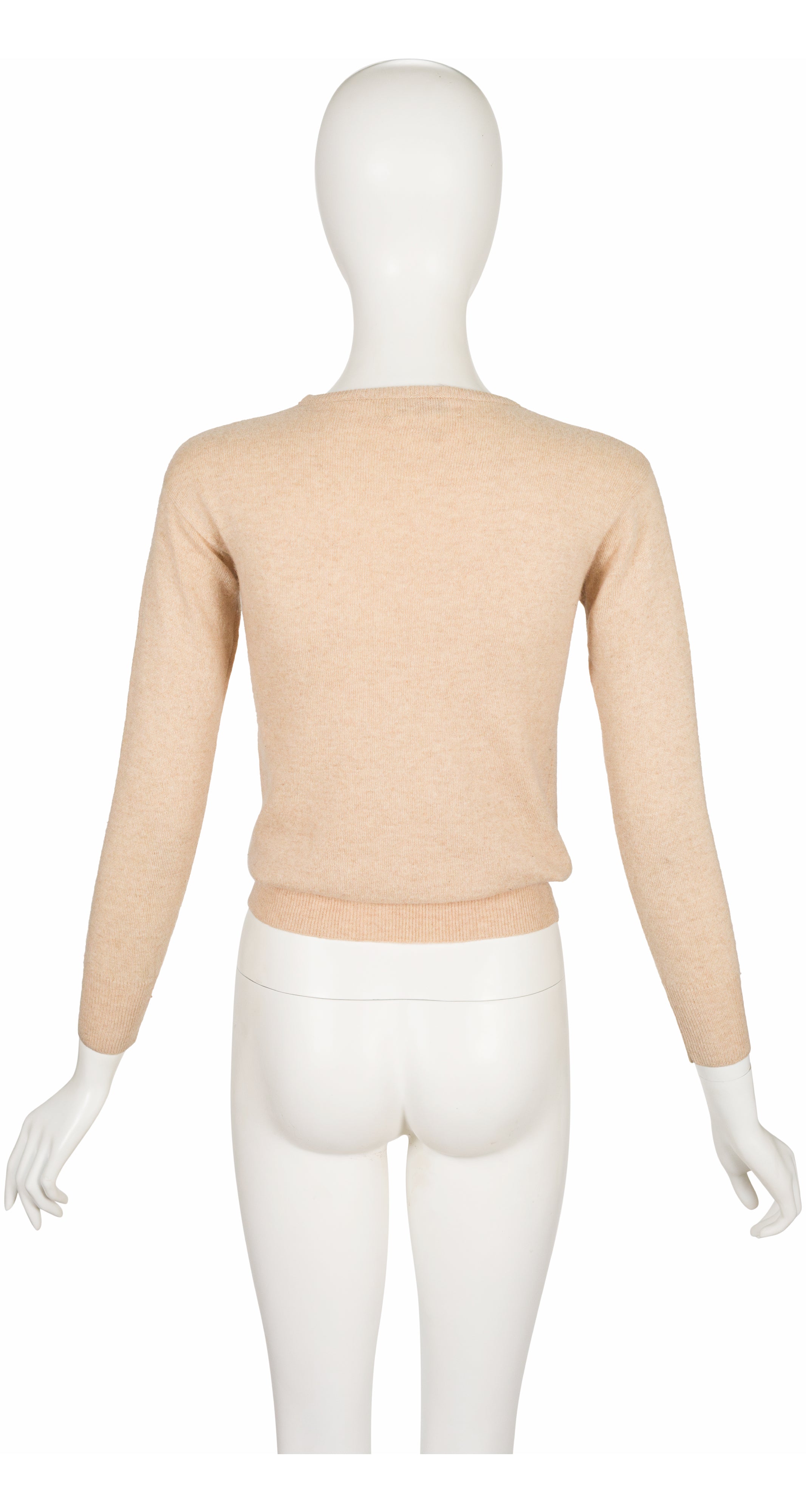 1970s Light Beige Cashmere Pullover Sweater