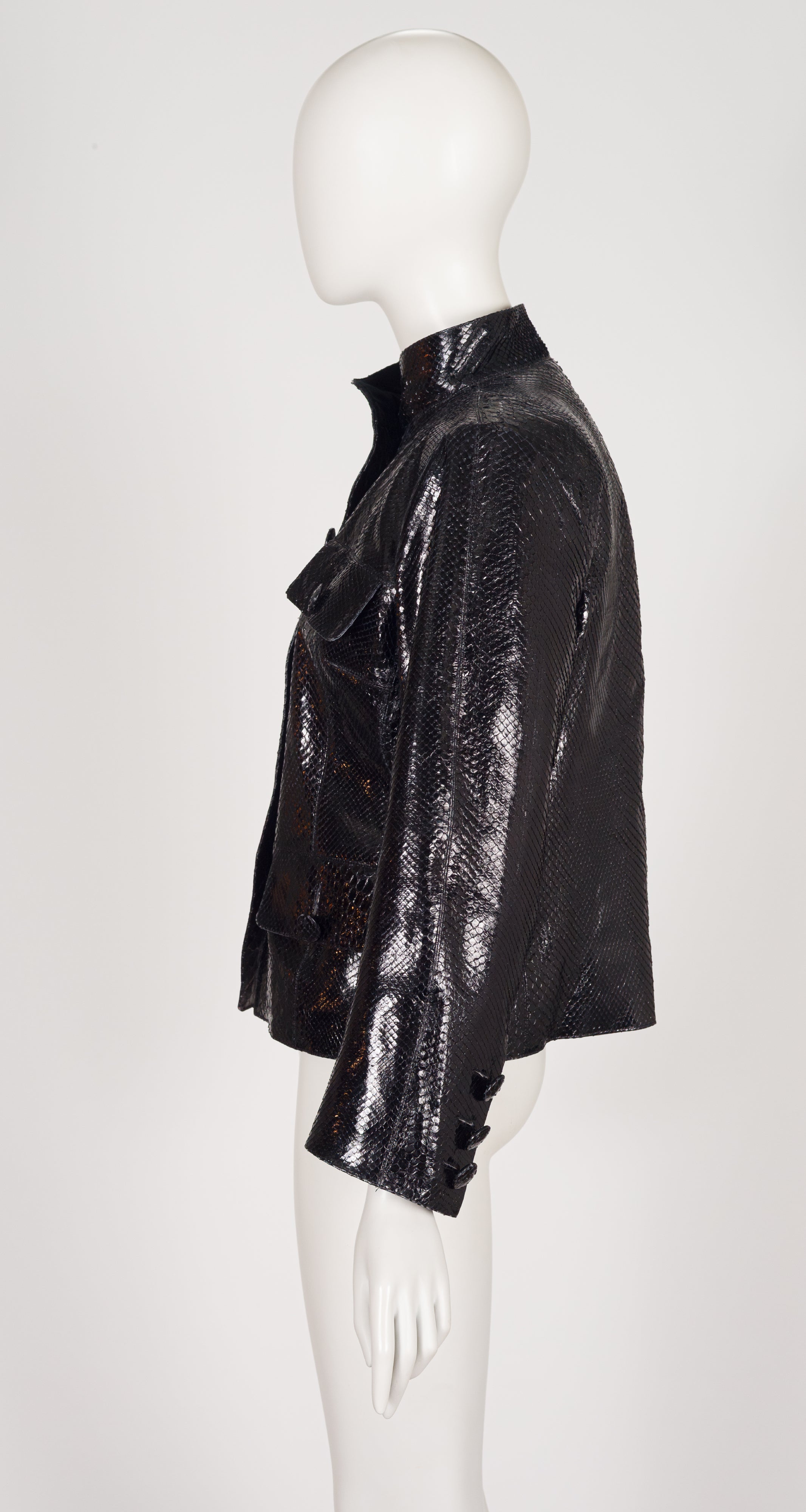 1986-87 F/W Black Snakeskin Stand Up Collar Jacket