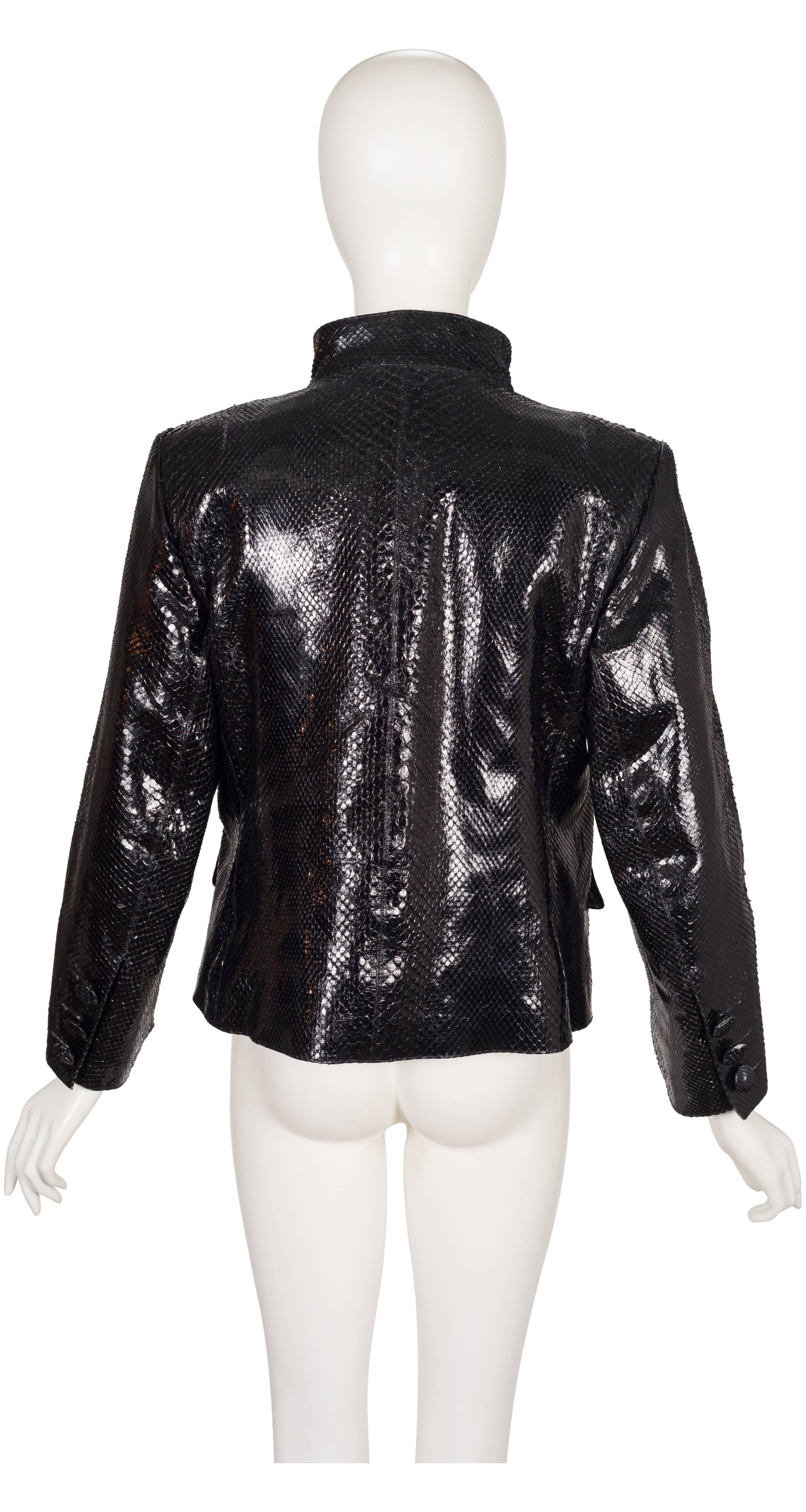 1986-87 F/W Black Snakeskin Stand Up Collar Jacket