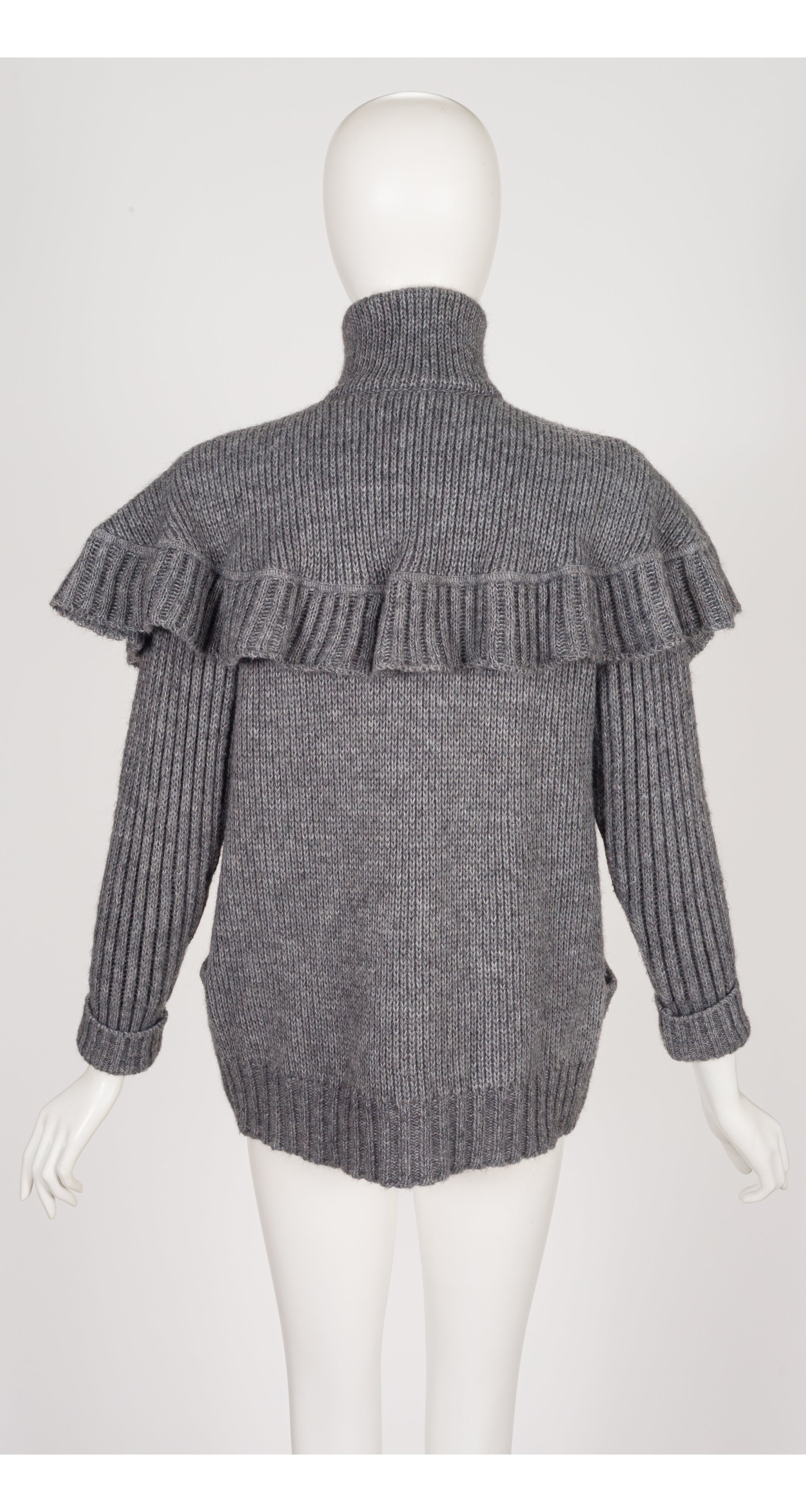 1981-82 F/W Gray Mohair Knit Capelet Cardigan