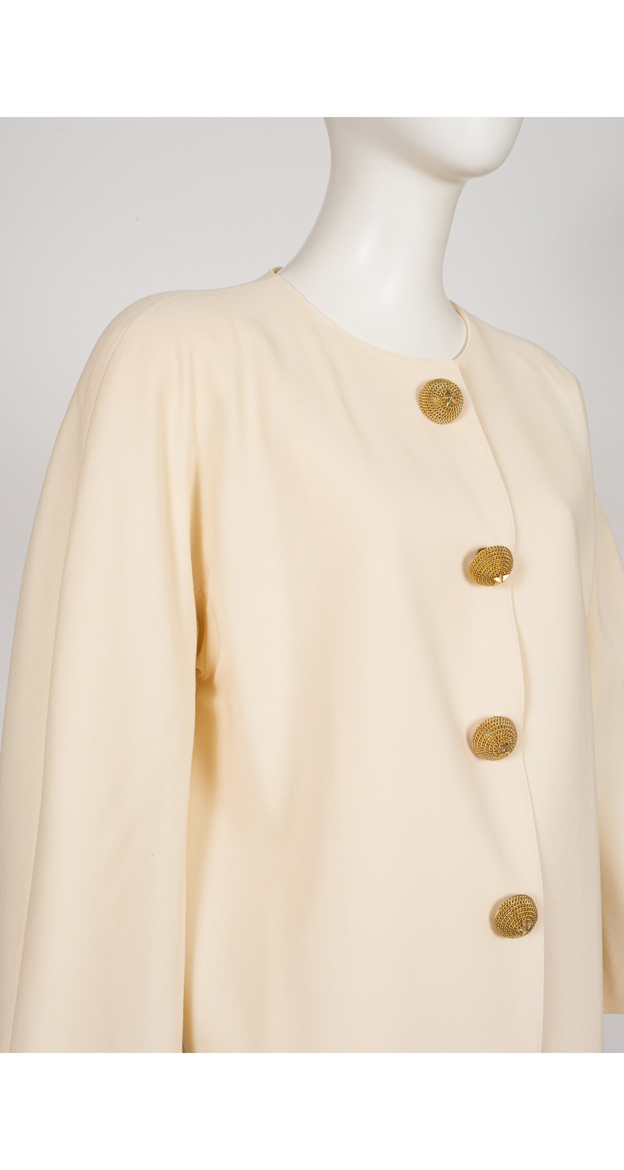 1989 S/S Nautical Star Button Cream Wool Jacket
