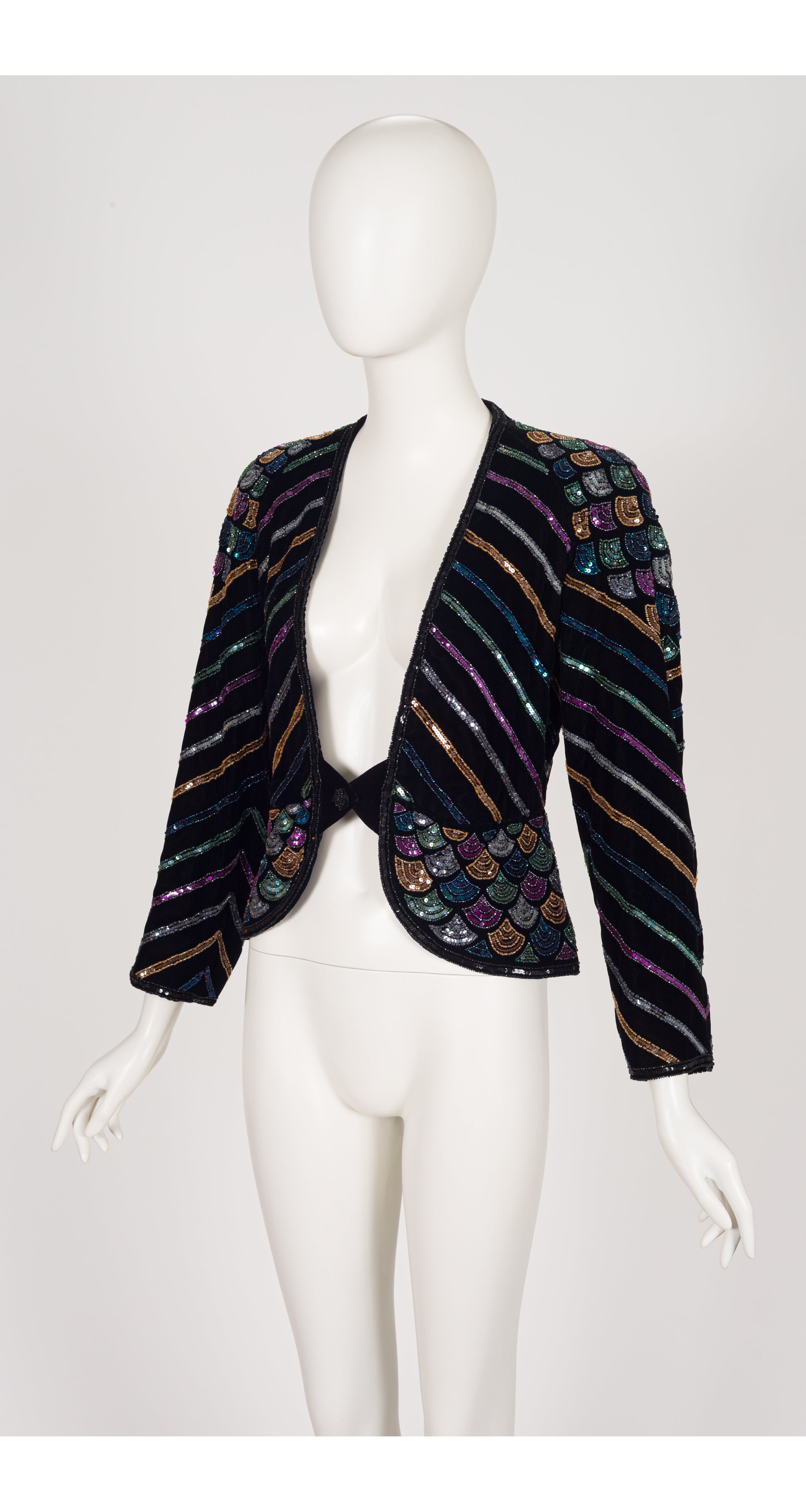 1983-84 F/W Embellished Black Velvet Evening Jacket