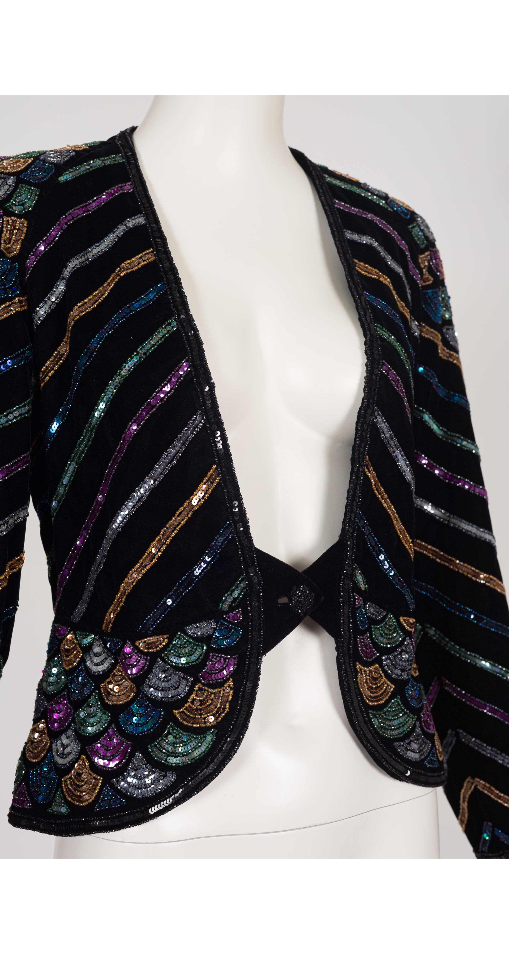 1983-84 F/W Embellished Black Velvet Evening Jacket