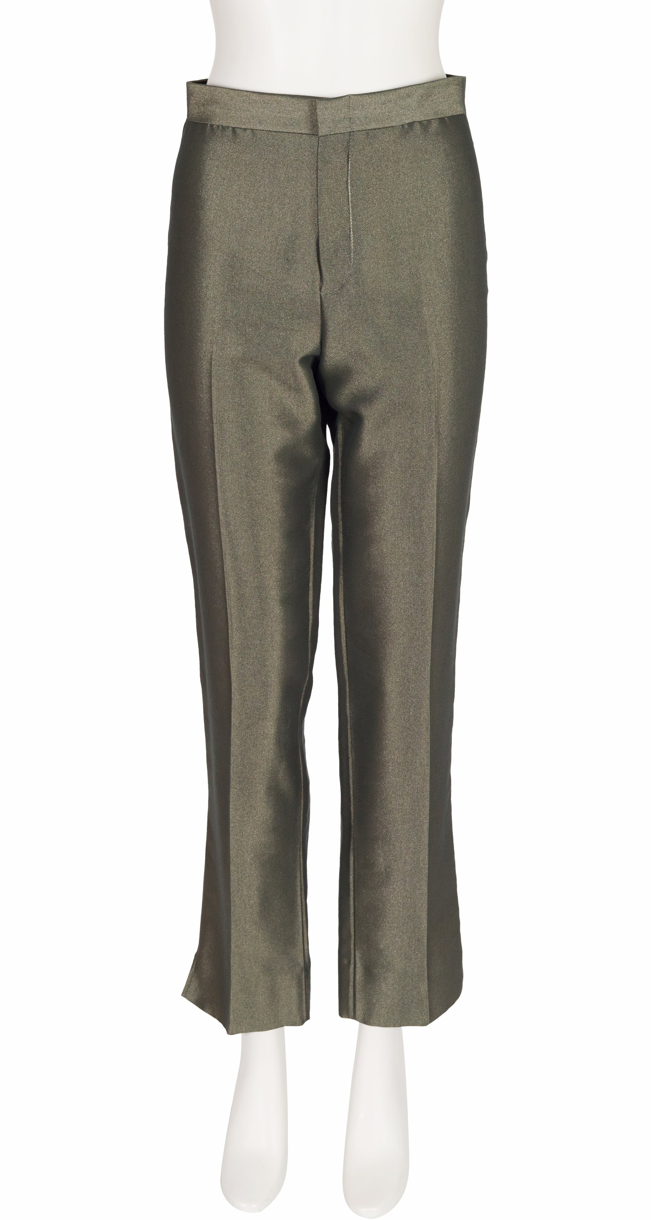2000 F/W Iridescent Olive Green Cotton Trousers