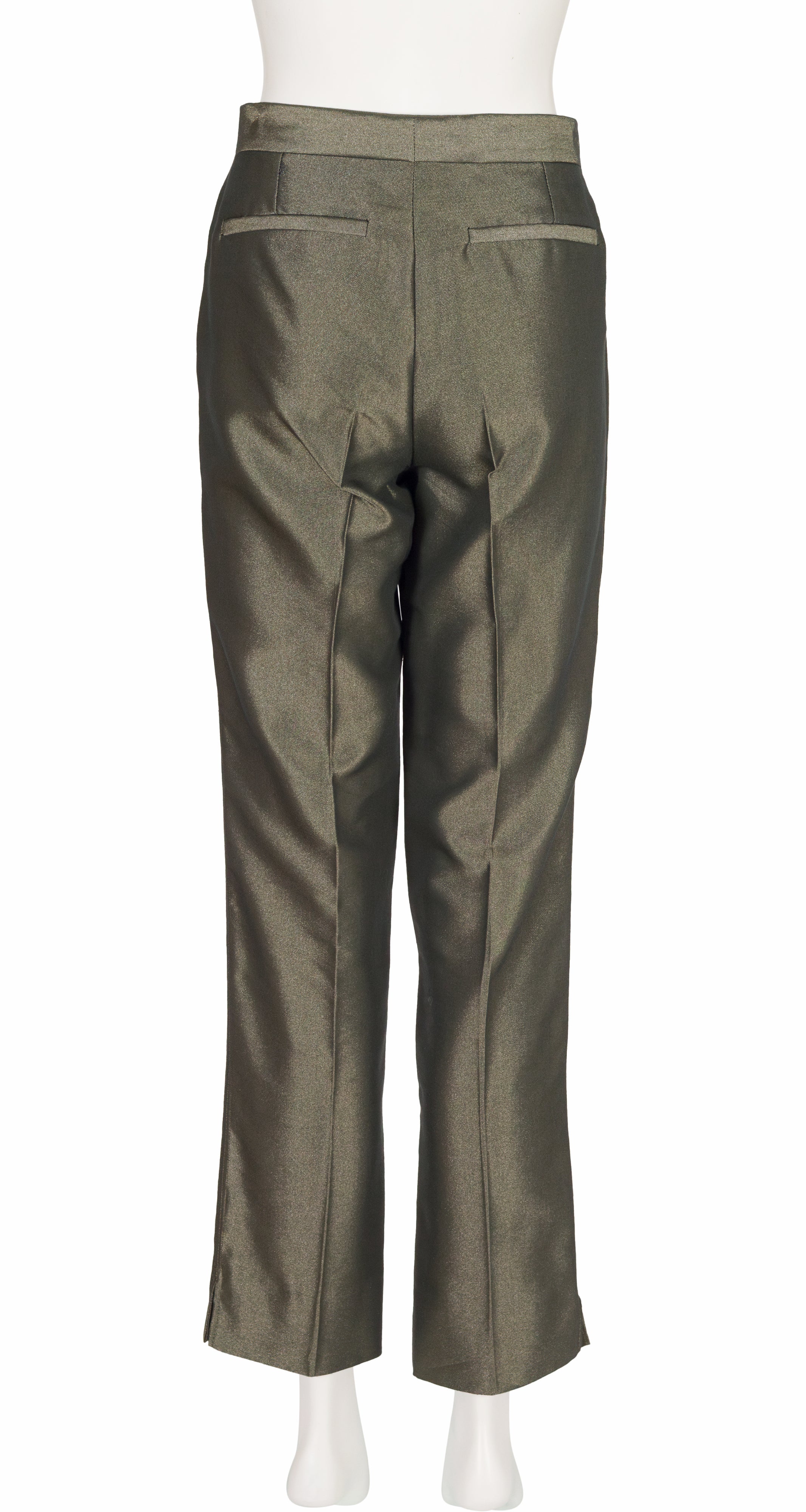 2000 F/W Iridescent Olive Green Cotton Trousers