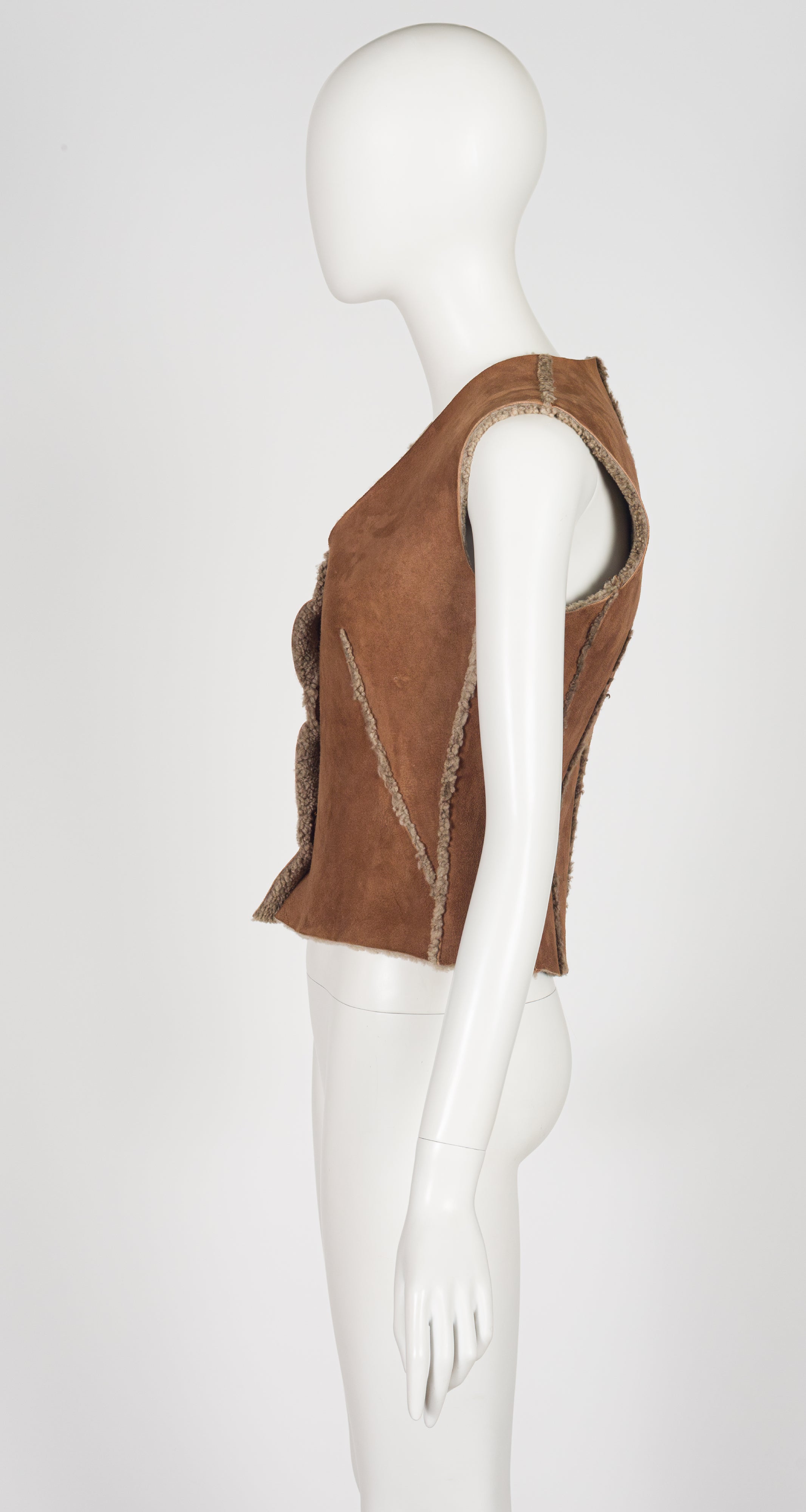 1994-95 F/W Brown Shearling Fitted Vest