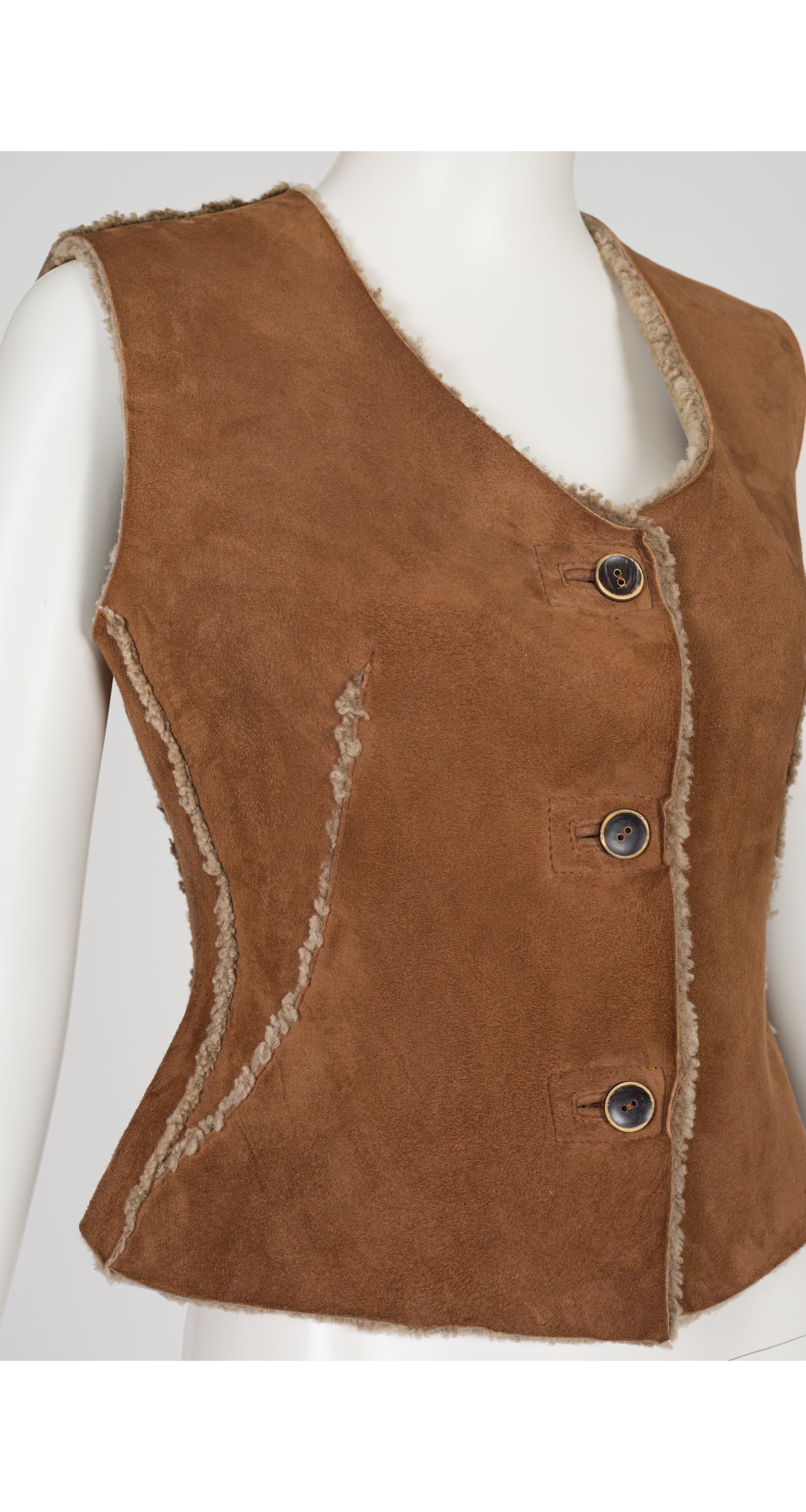 1994-95 F/W Brown Shearling Fitted Vest