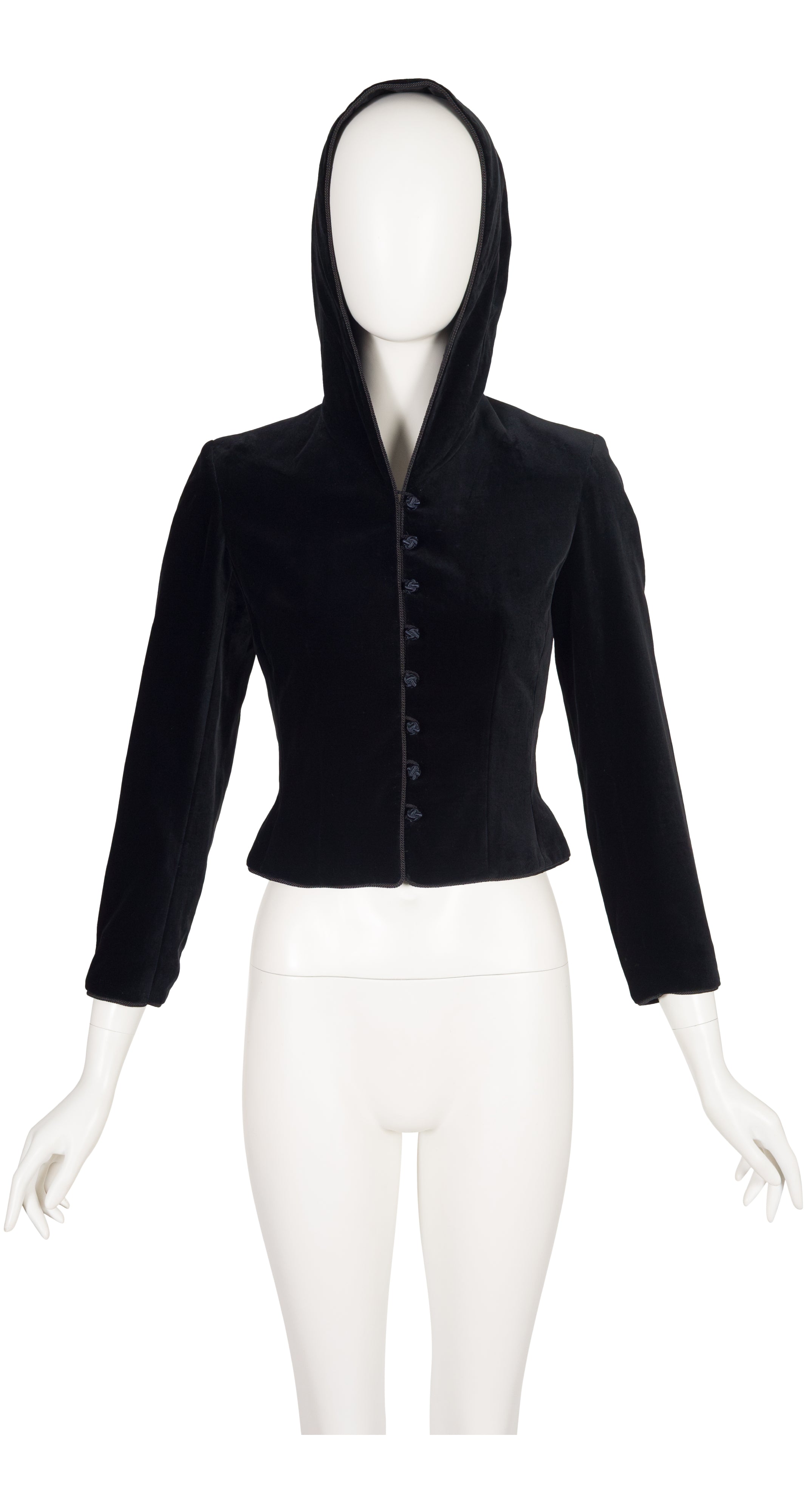 1998 F/W Black Velvet Tassel Hood Jacket