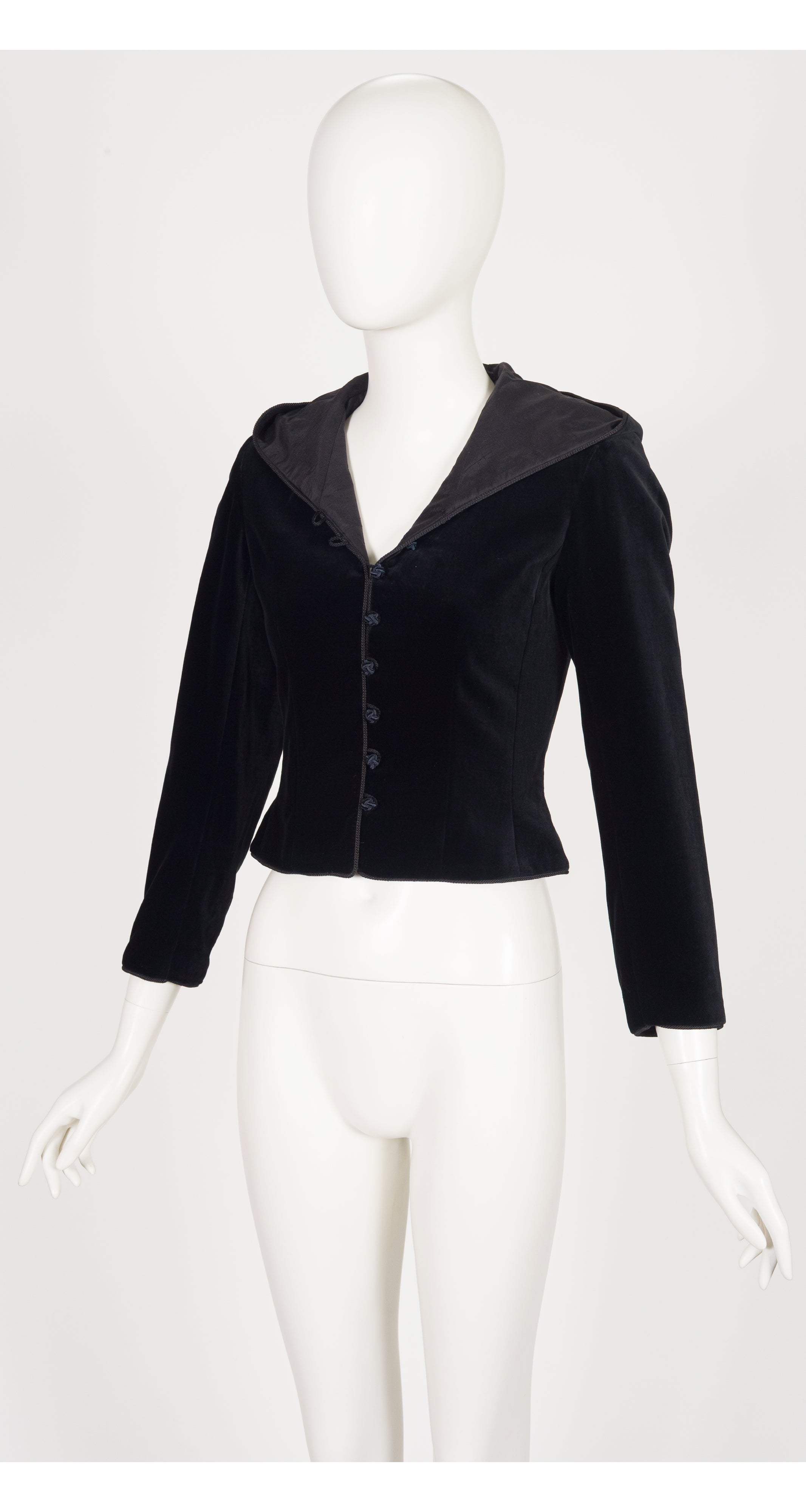 1998 F/W Black Velvet Tassel Hood Jacket