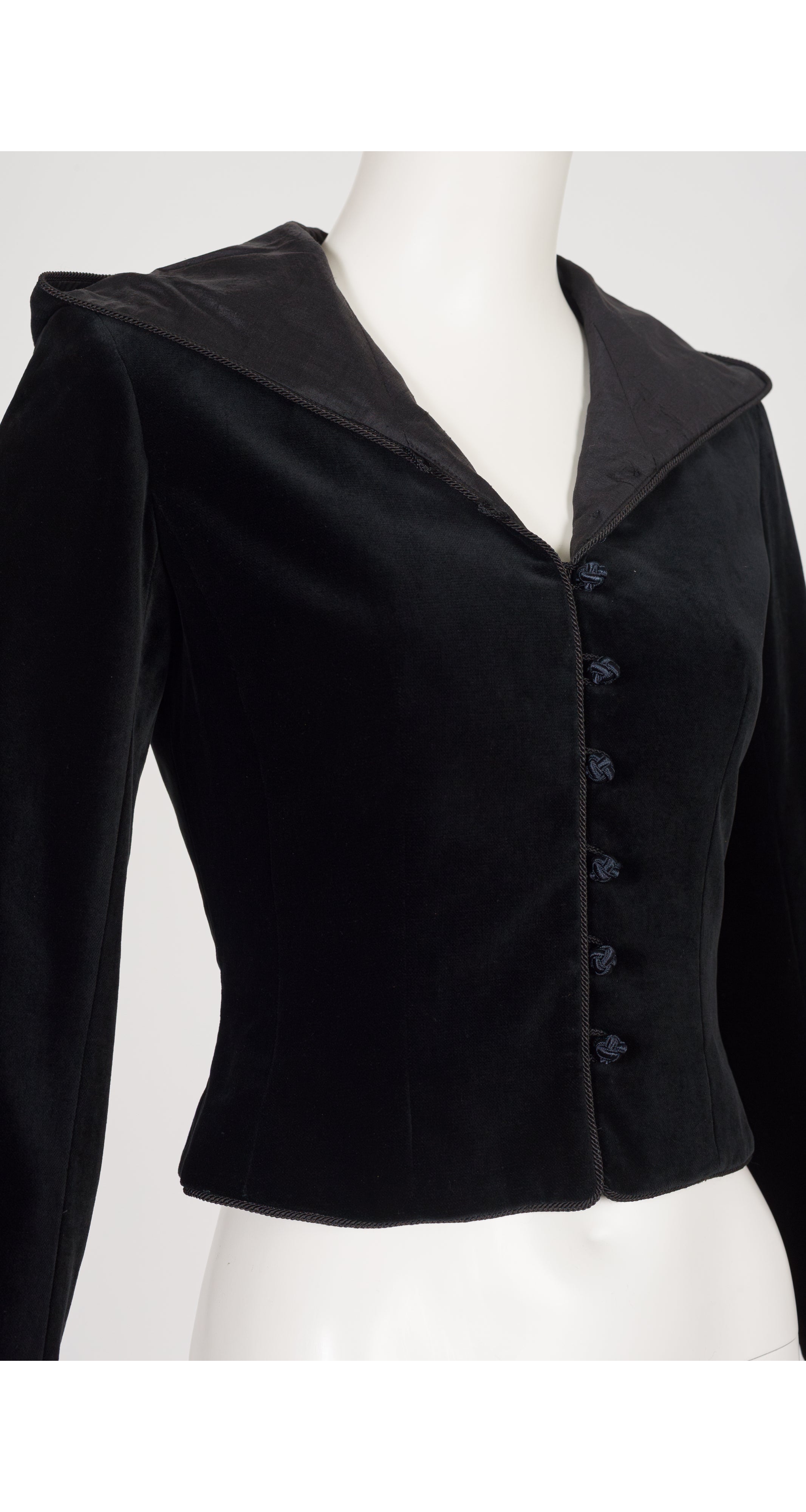 1998 F/W Black Velvet Tassel Hood Jacket