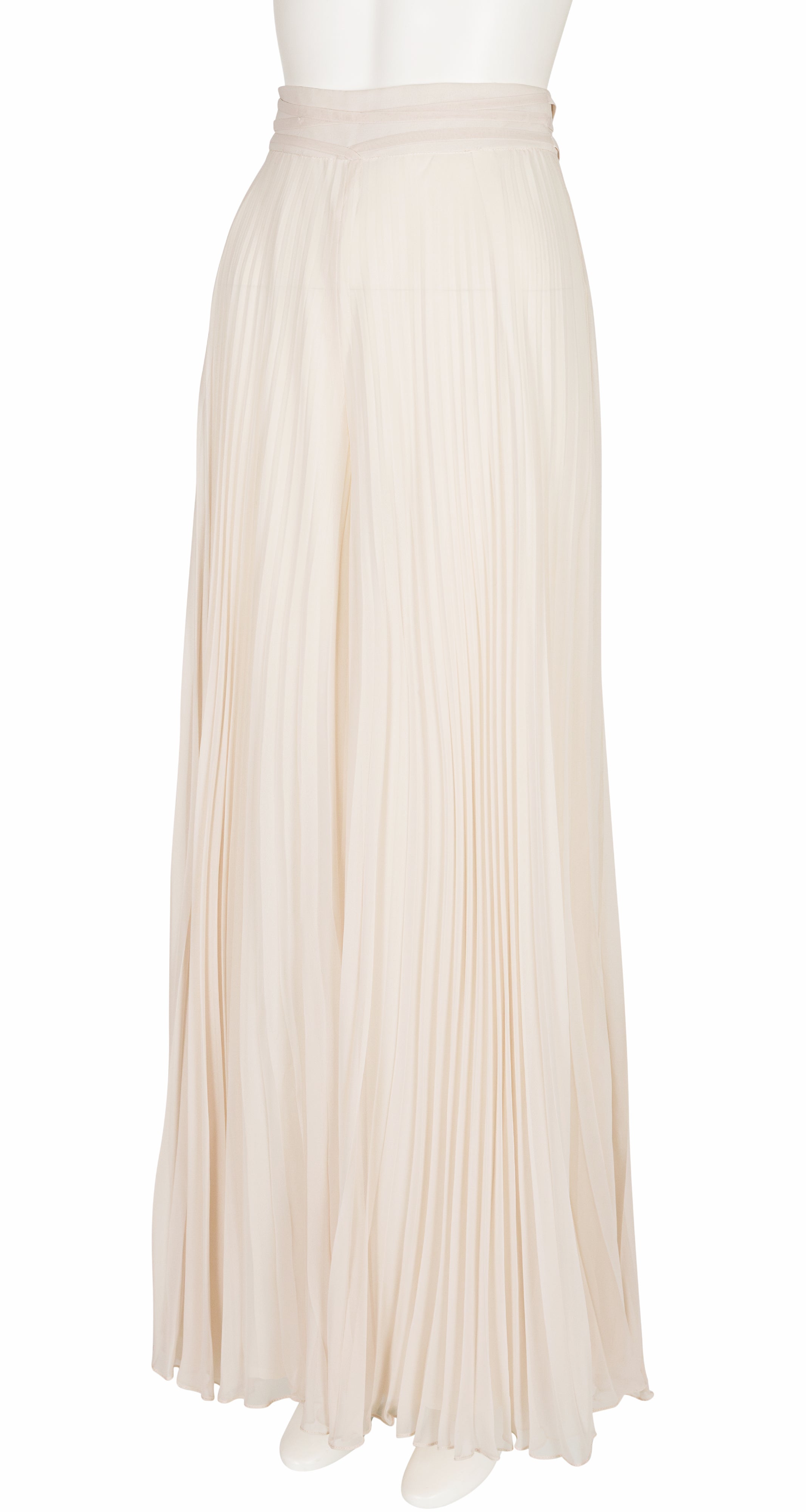 1980s Cream Sequin Vest & Palazzo Pant Evening Set