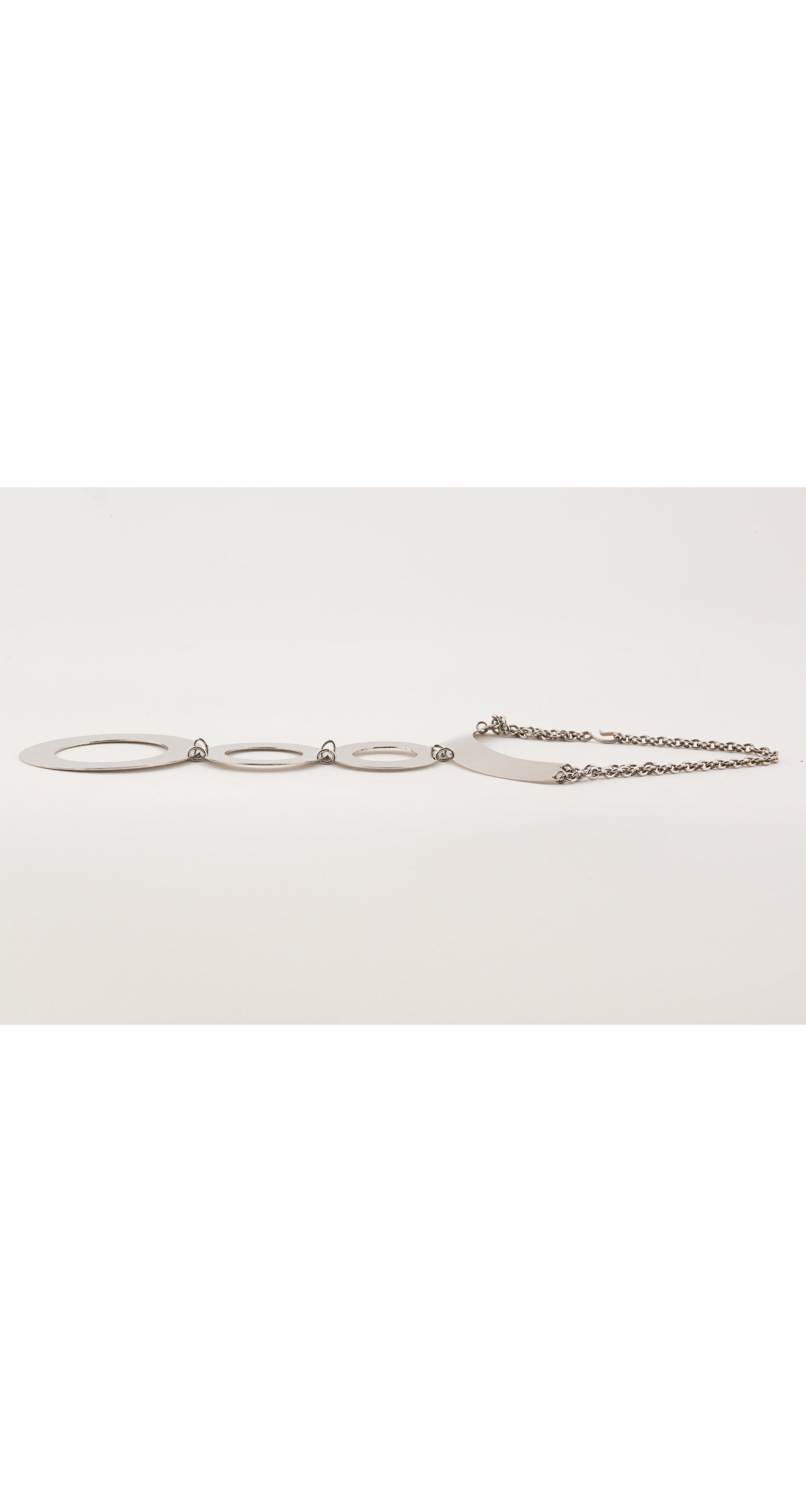 1960s Space Age Circle Chrome Choker Necklace