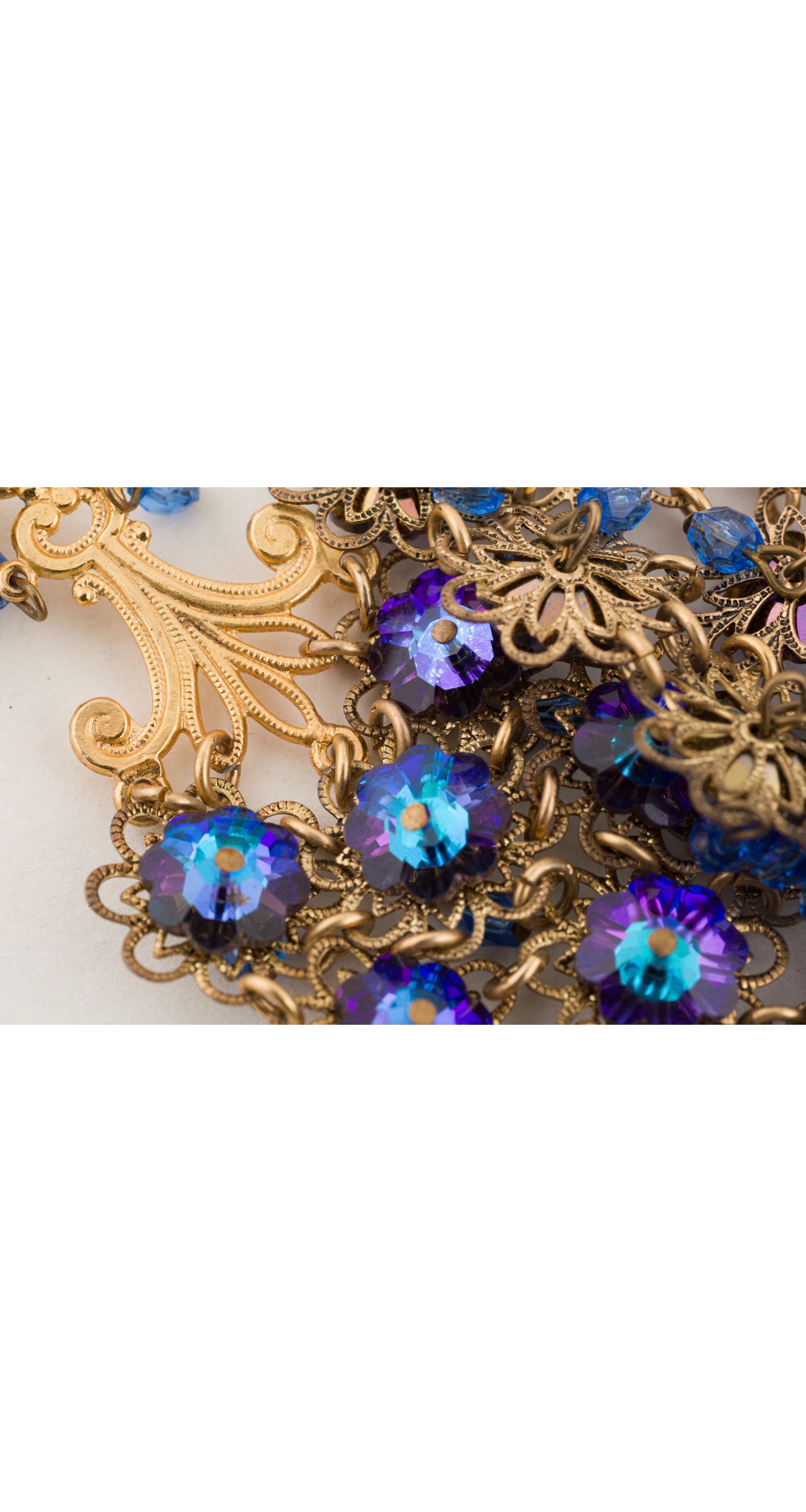 1950s Iridescent Czech Glass Chandelier Clip-On Earrings