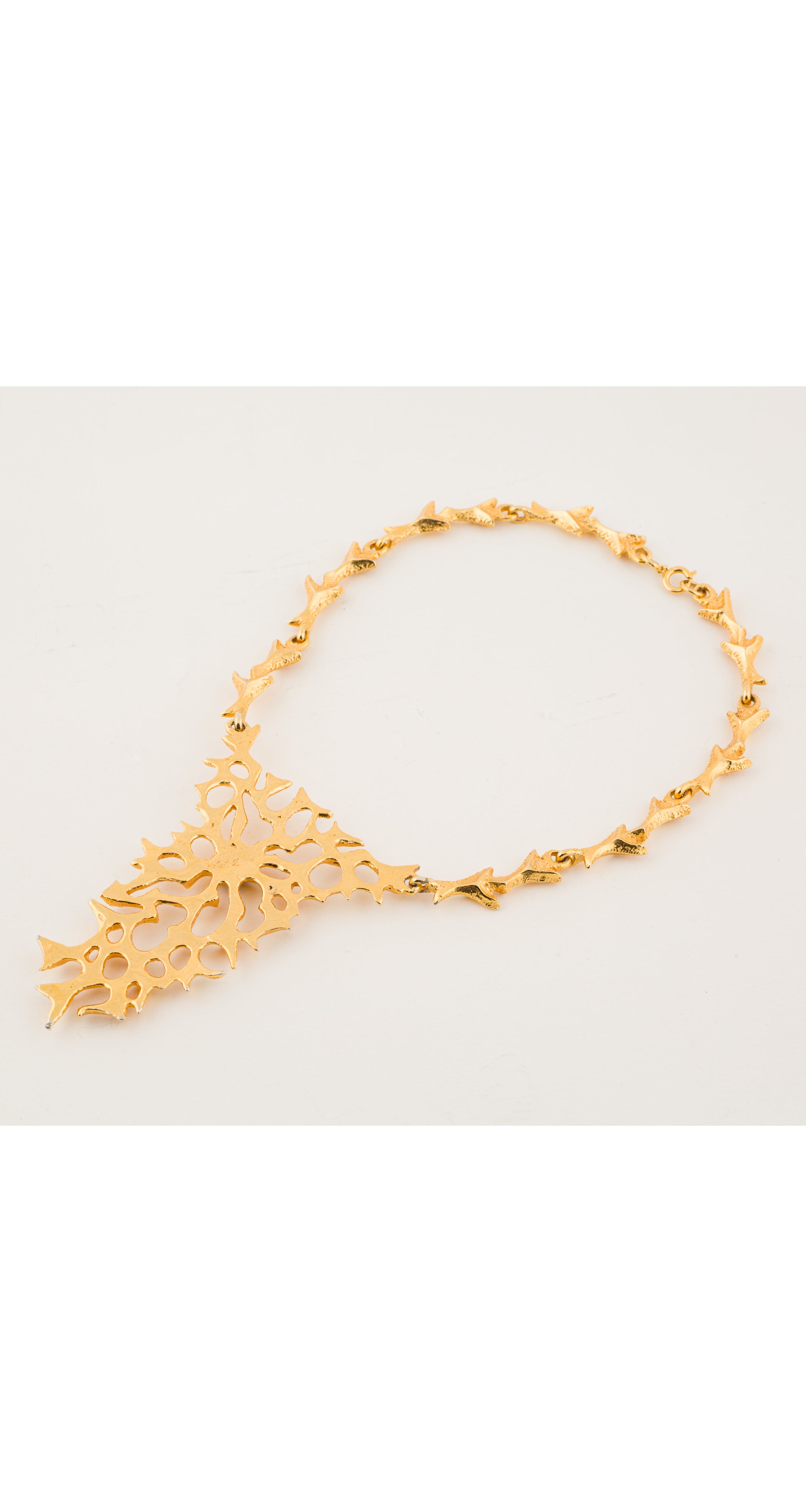 1970s Modernist Gold-Plated Bib Necklace