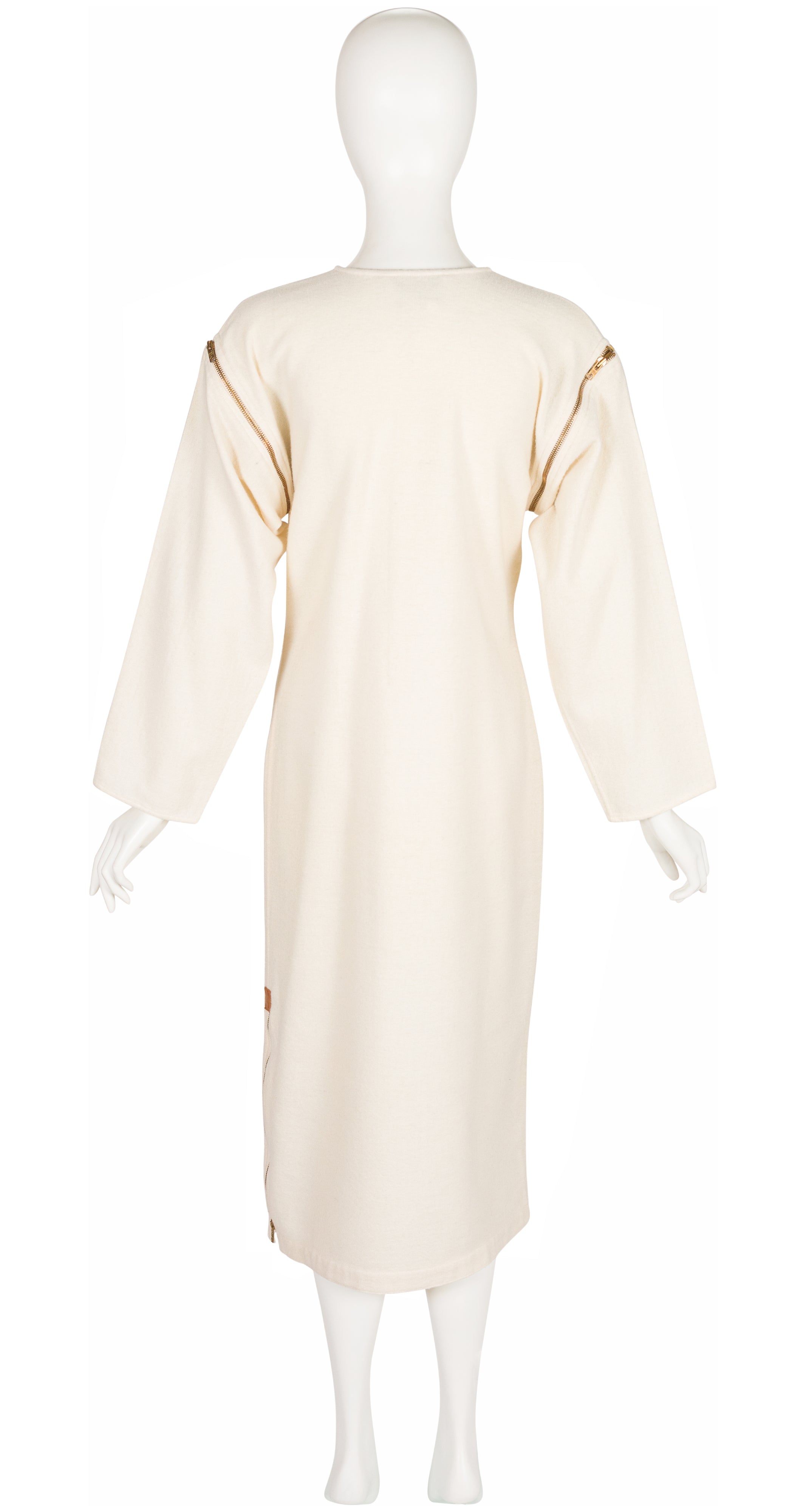 1983-84 F/W Cream Wool Long-Sleeve Zip Dress