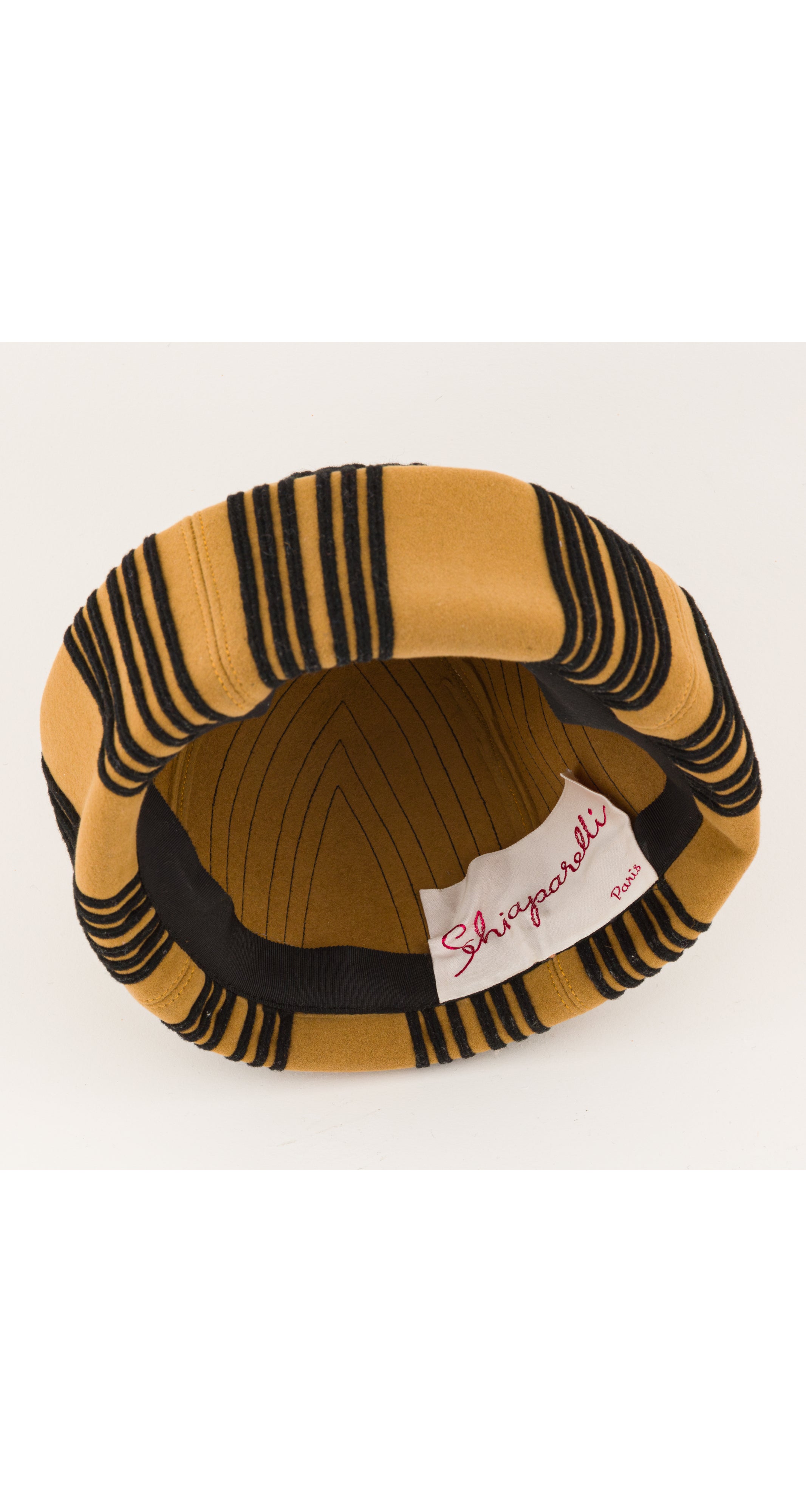 1960s Camel Wool Felt Tassel Pillbox Hat