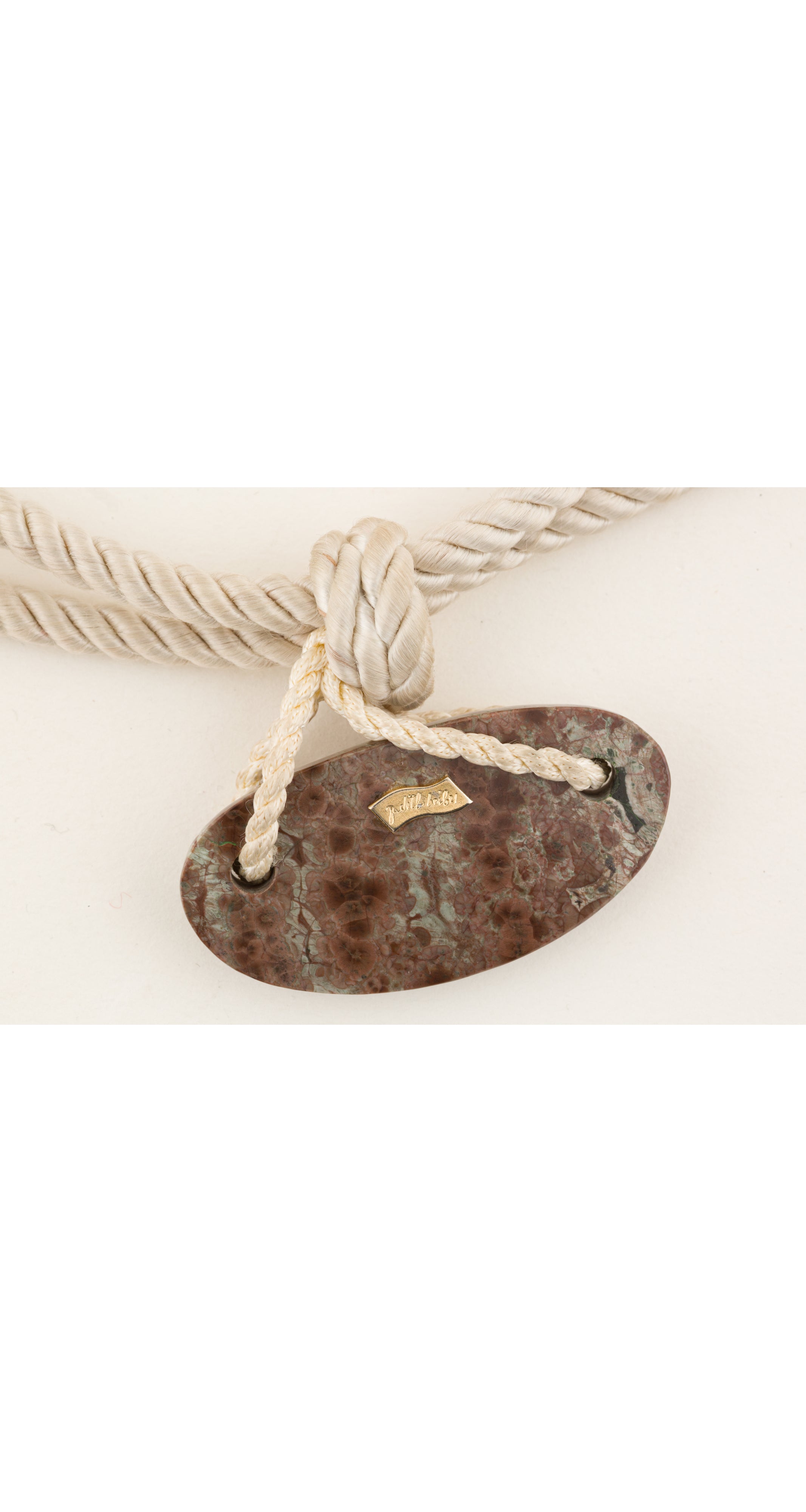 1970s Stone Cabochon Adjustable Silk Rope Belt