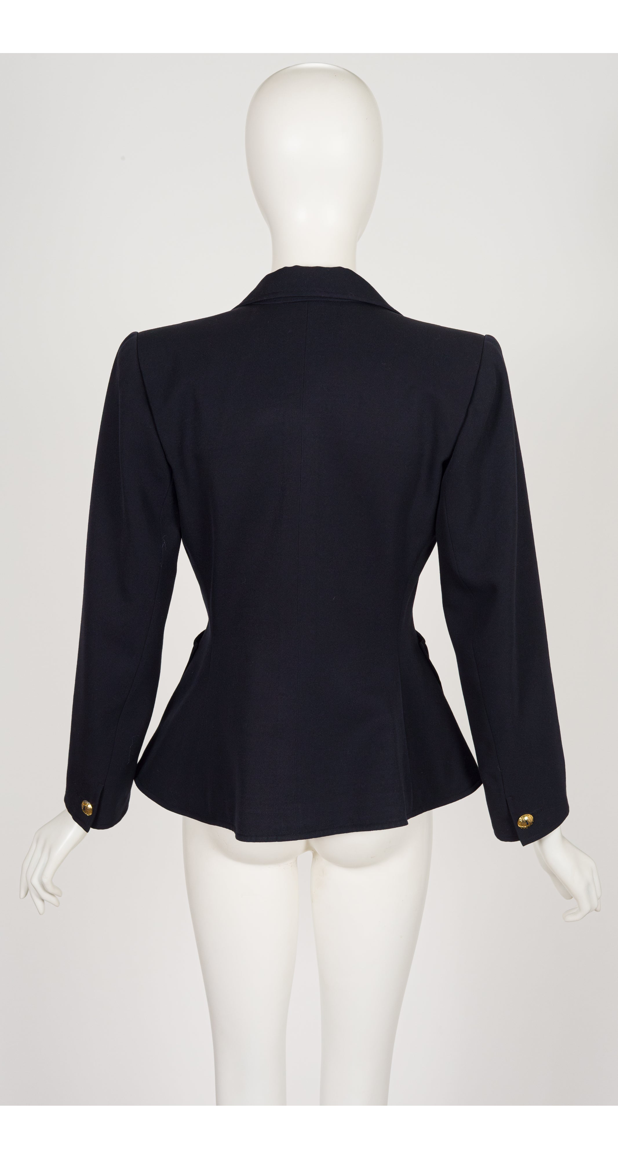 1983 S/S Navy Wool Gabardine Hourglass Blazer