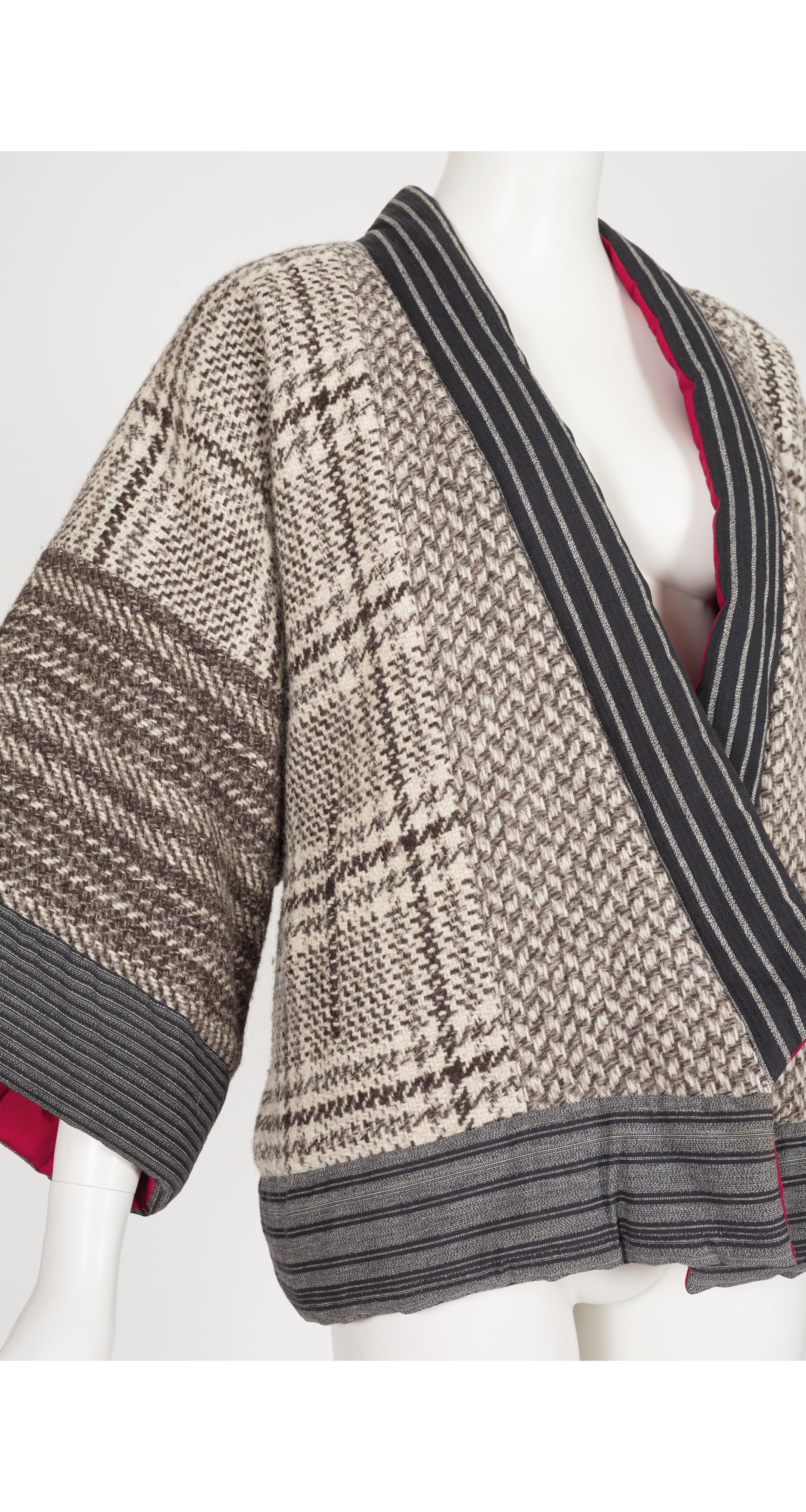 1983-84 F/W Wool Tweed Quilted Kimono Jacket