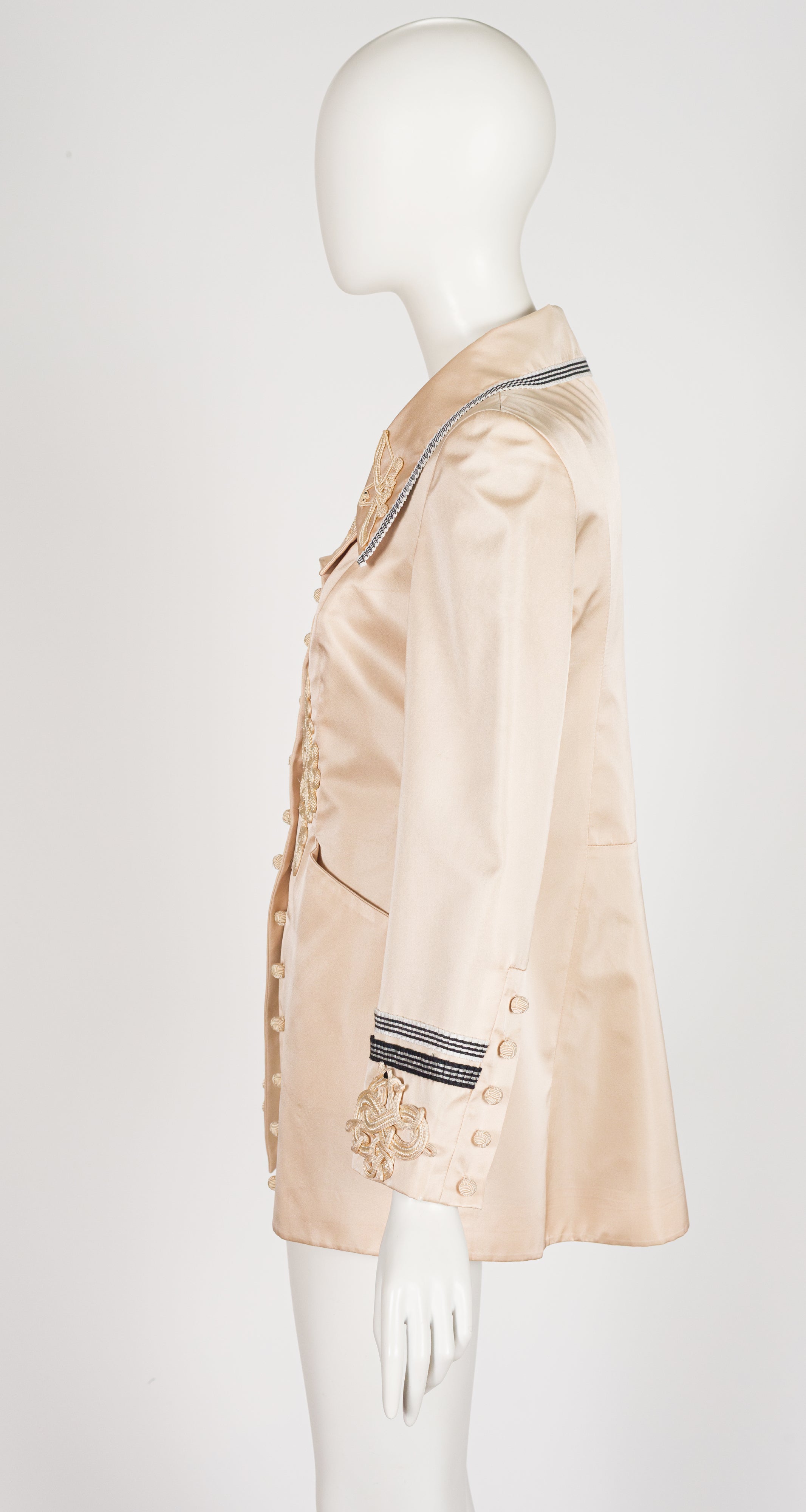 1998 S/S Runway Cream Silk Satin Soutache Jacket