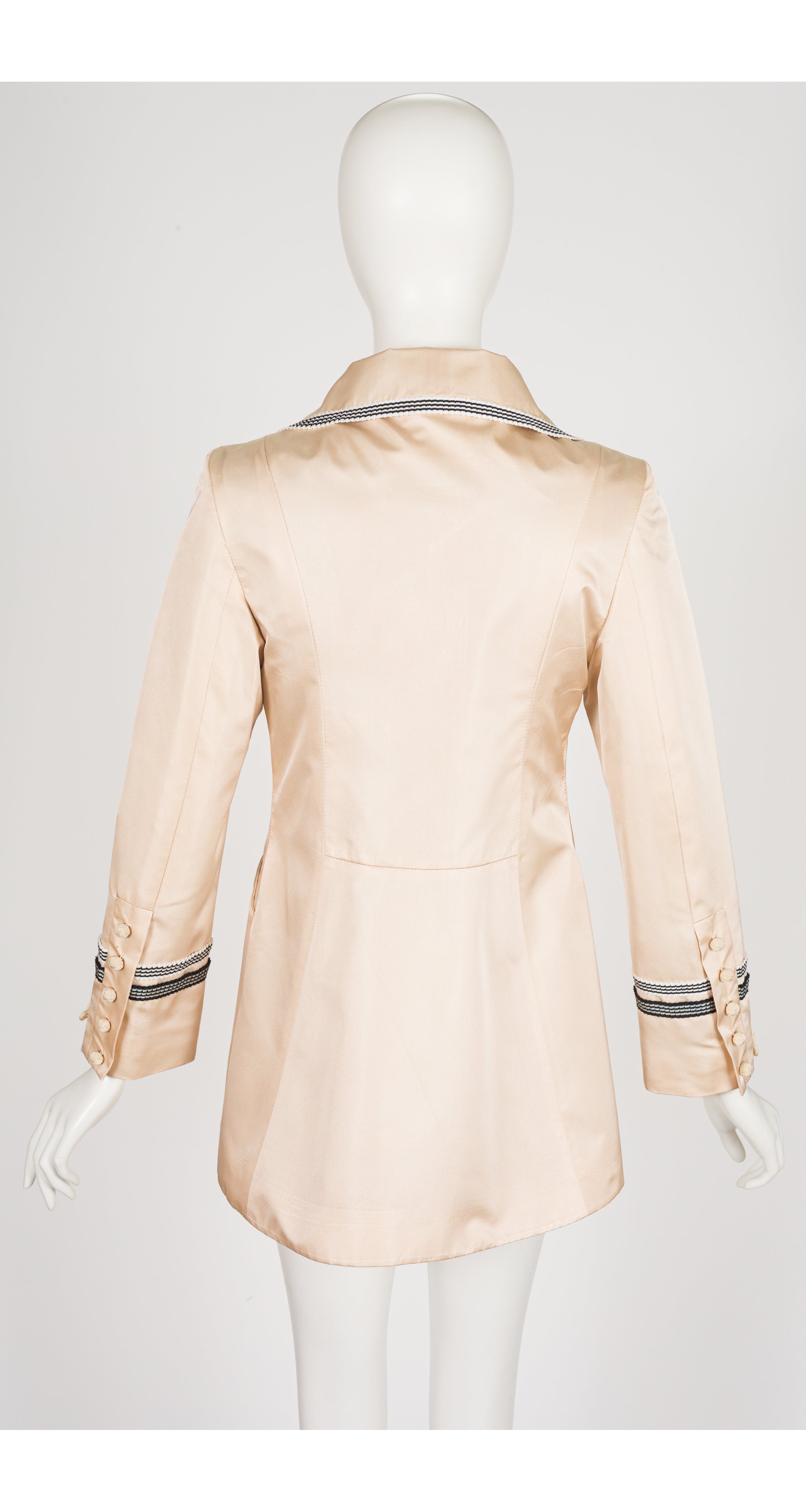 1998 S/S Runway Cream Silk Satin Soutache Jacket